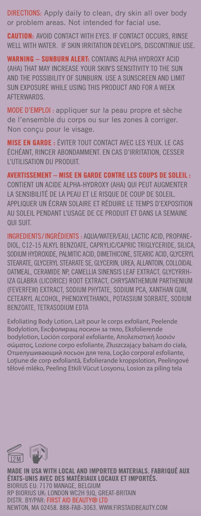 First Aid Beauty KP lozione corpo 170g acido lattico