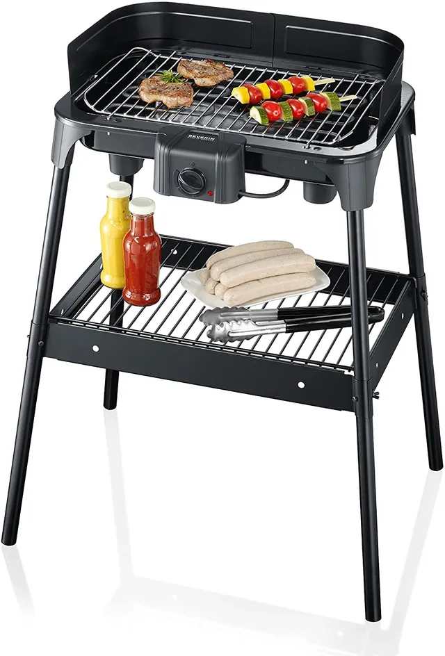 Severin PG 2792 barbecue elettrico 2500W nero con piedi