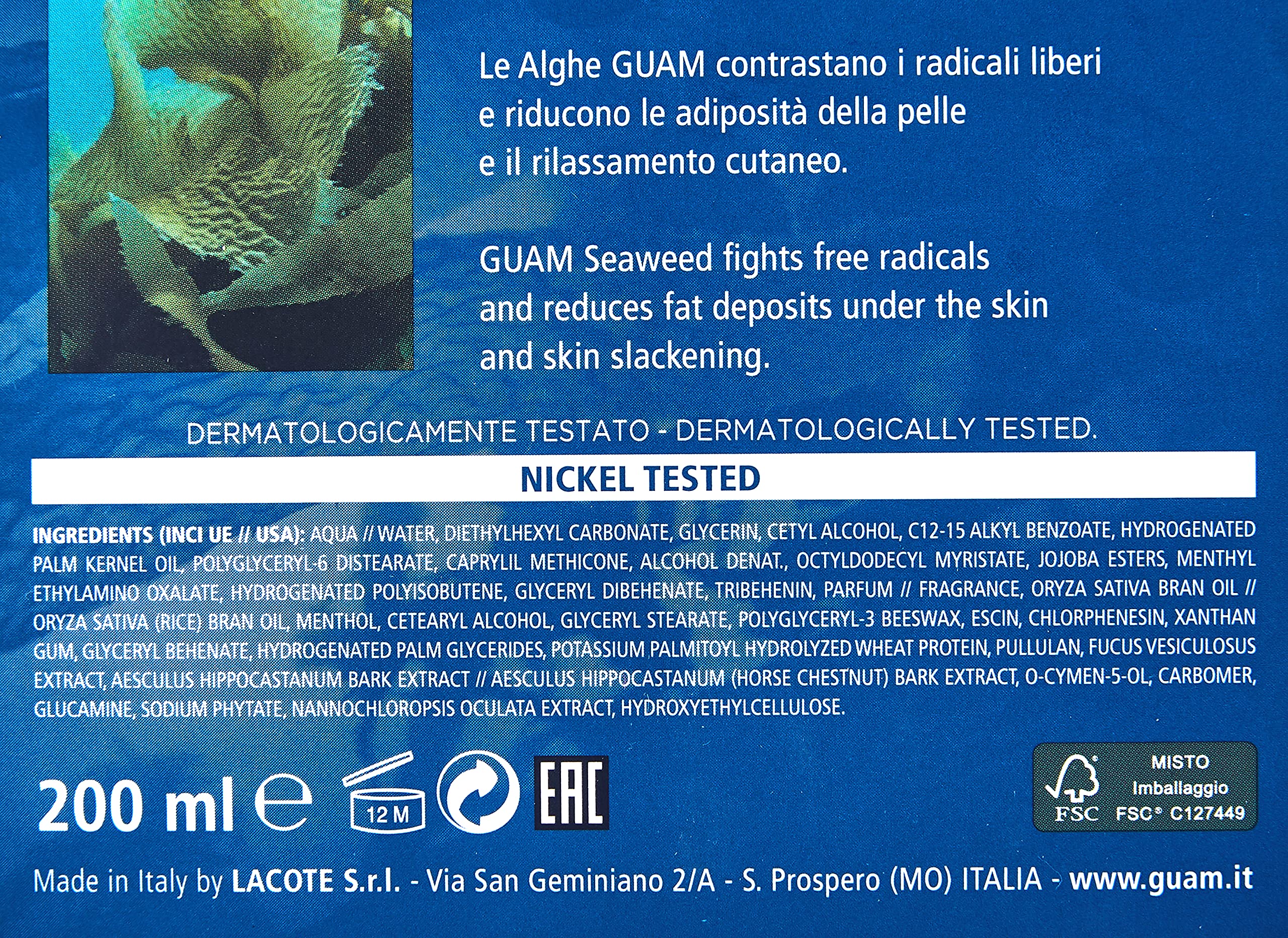 Guam Dren Crema Drenante Gambe Glutei Alghe Marine