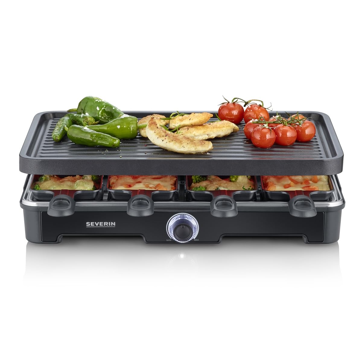 Severin Cibo divertente RG 9670 raclette grill 8 padelline nero