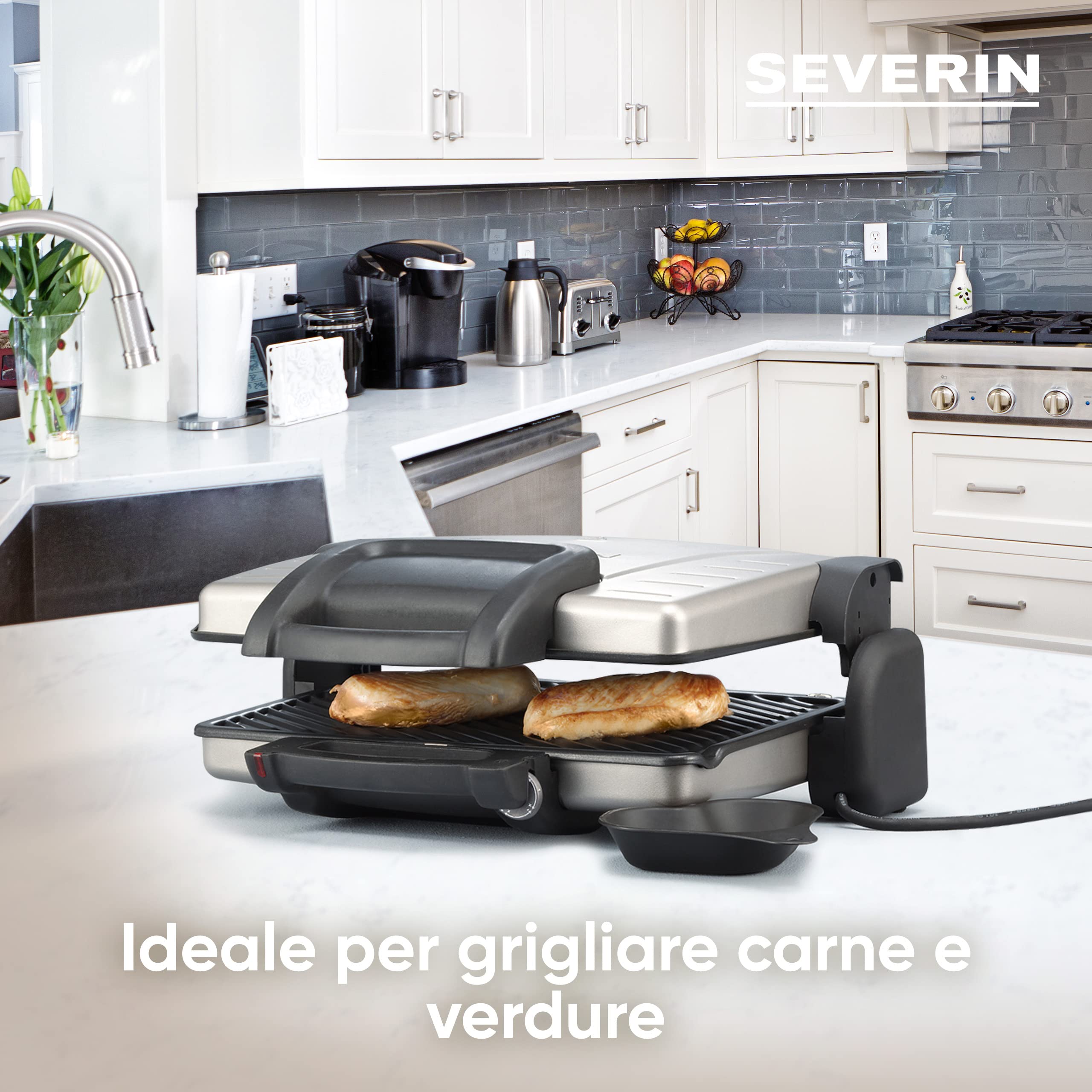 Severin KG 2389 Bistecchiera Elettrica 1800W Piastra 30x45 cm