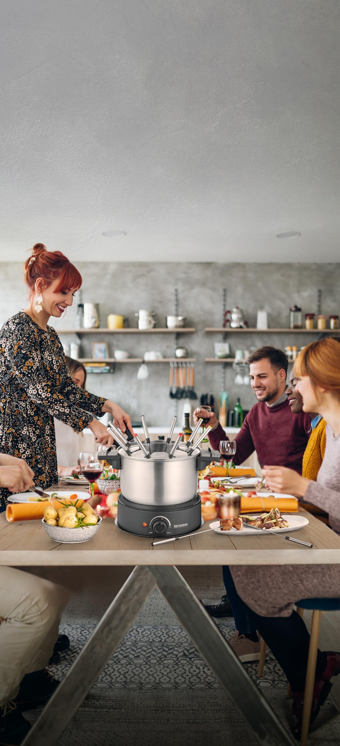Severin FO 2470 Set Fonduta Elettrica 1,4L Inox 1500W