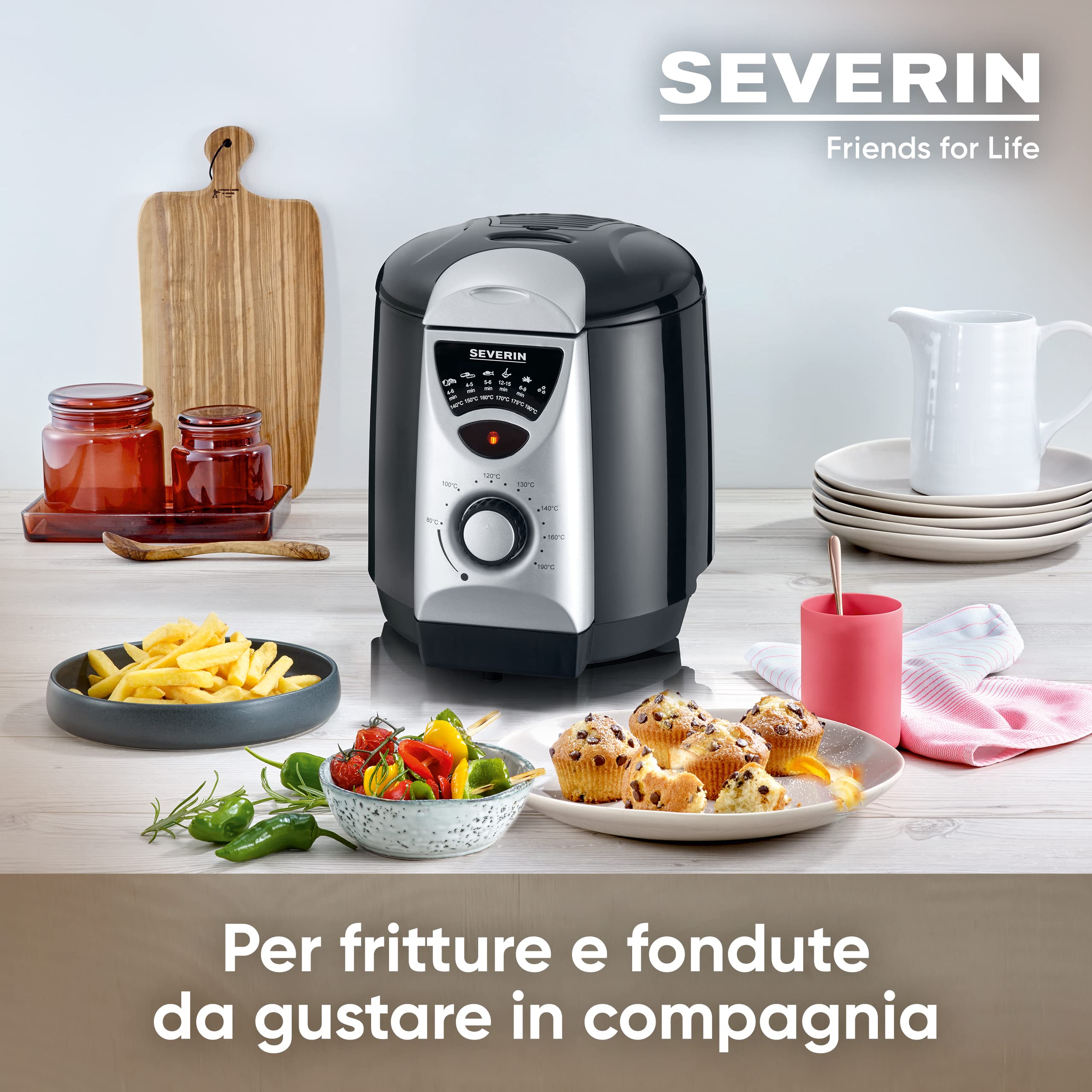 Severin FR 2408 mini friggitrice fonduta 950 ml 840W