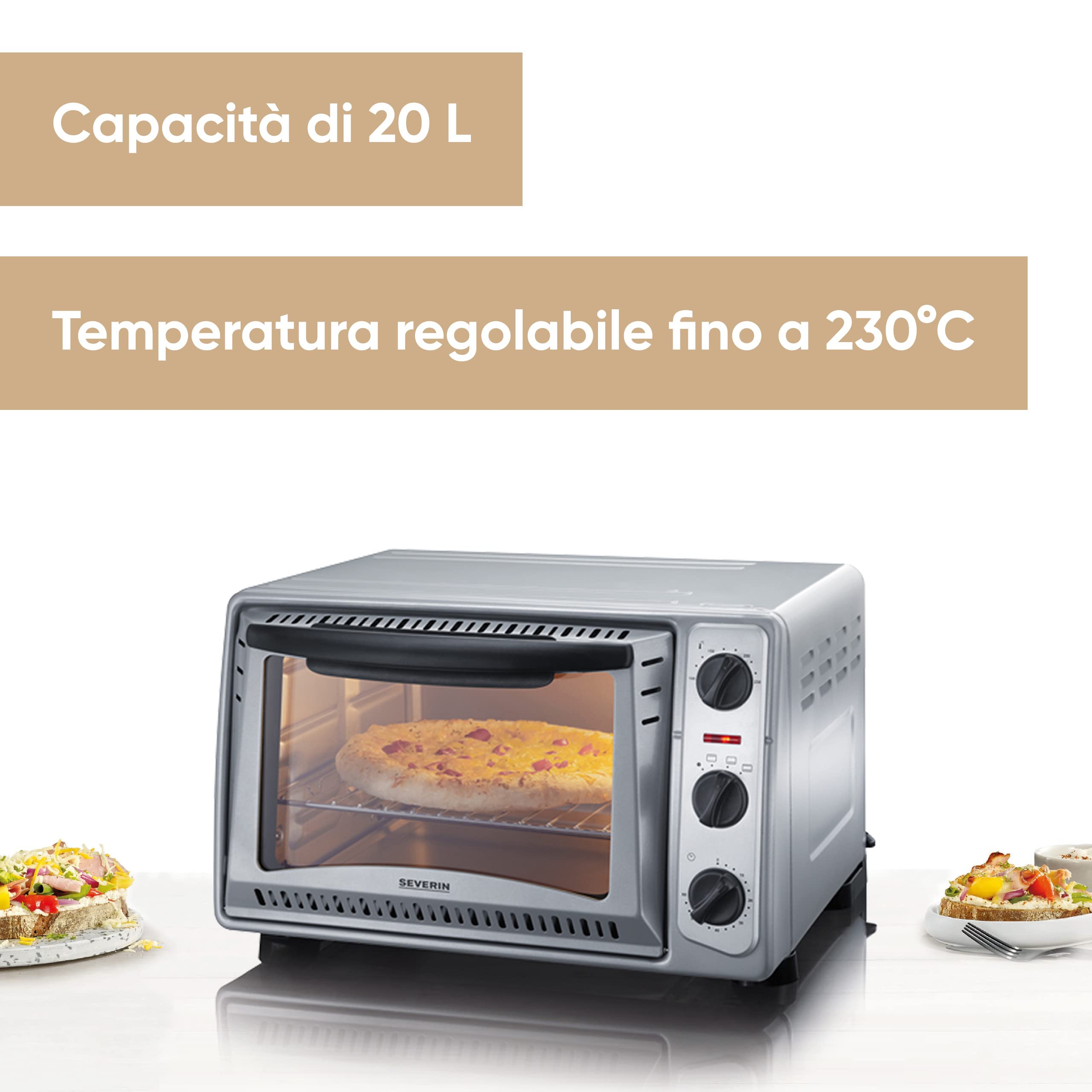 Severin TO 2045 fornetto elettrico 20L argento 1500W