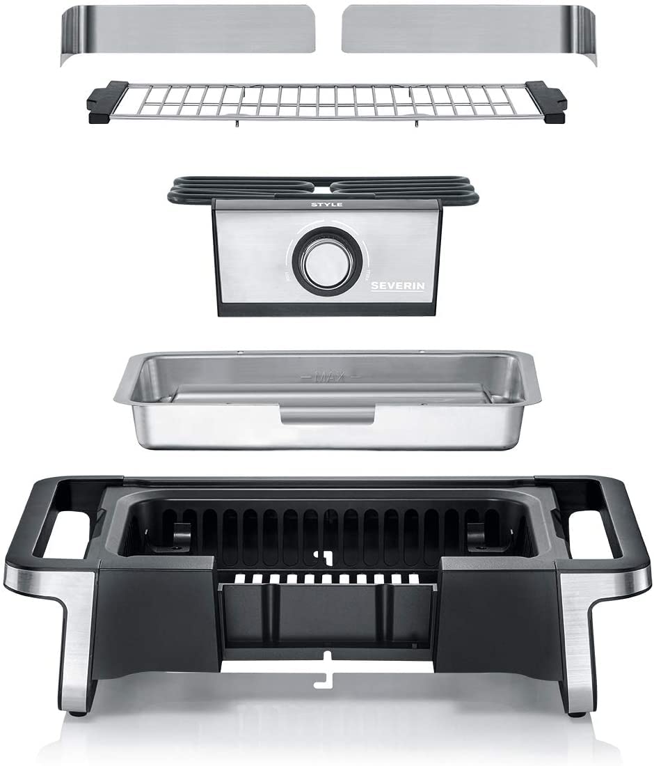 Severin PG 8116 Barbecue Elettrico con Stand Nero 2500 W