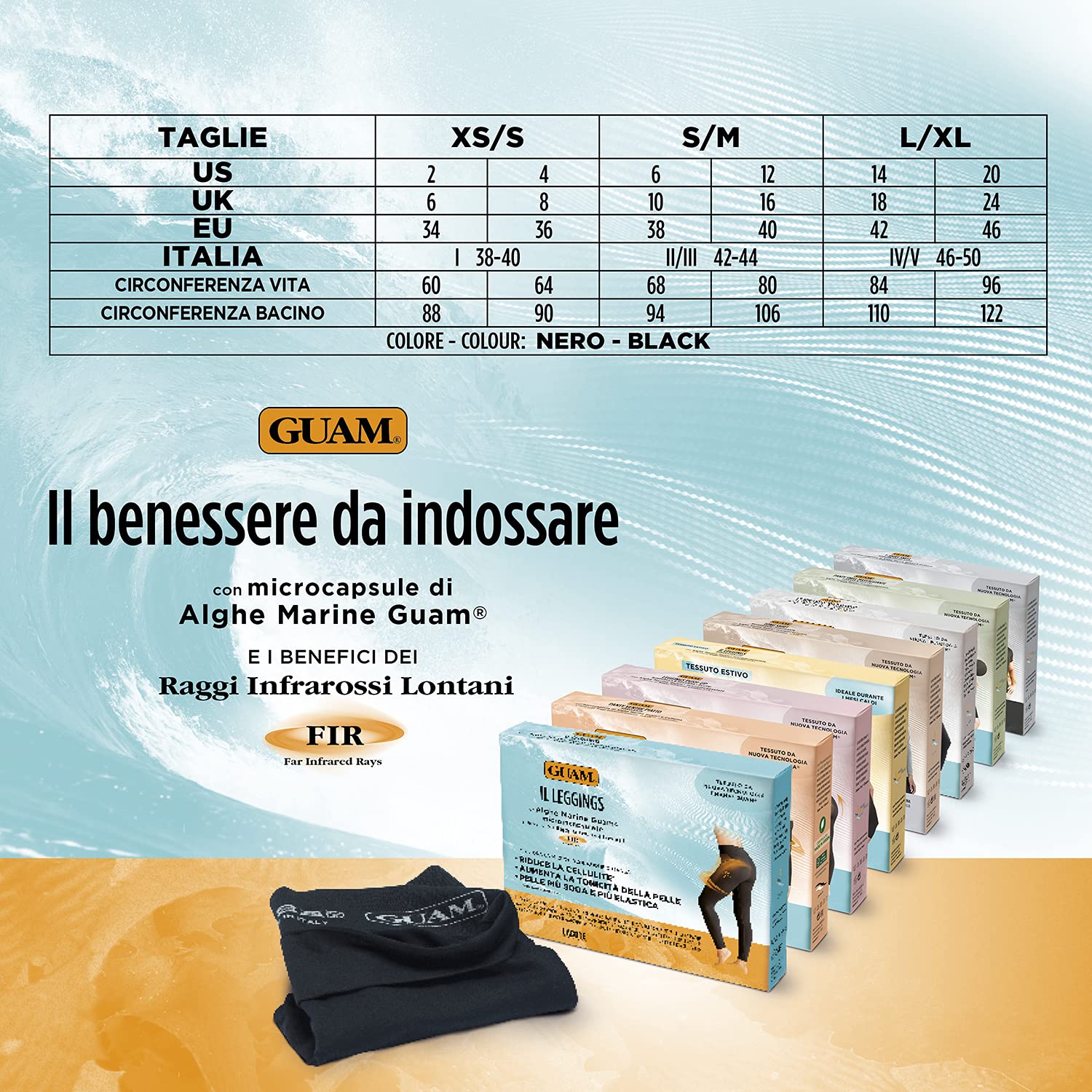 Guam Fibramar Leggings Snell L-XL Massaggiante Rassodante