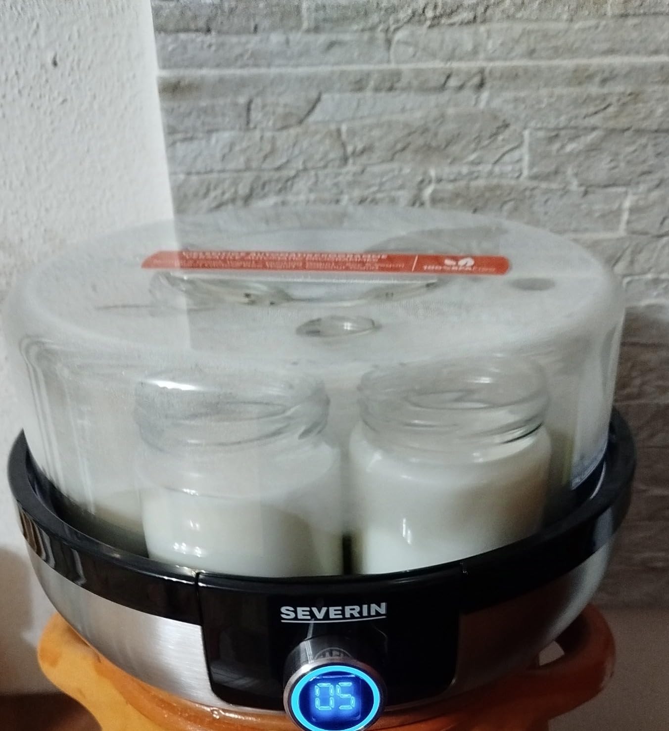 Severin JG 3521 Yogurtiera 7 Vasetti Vetro Display LED Nero