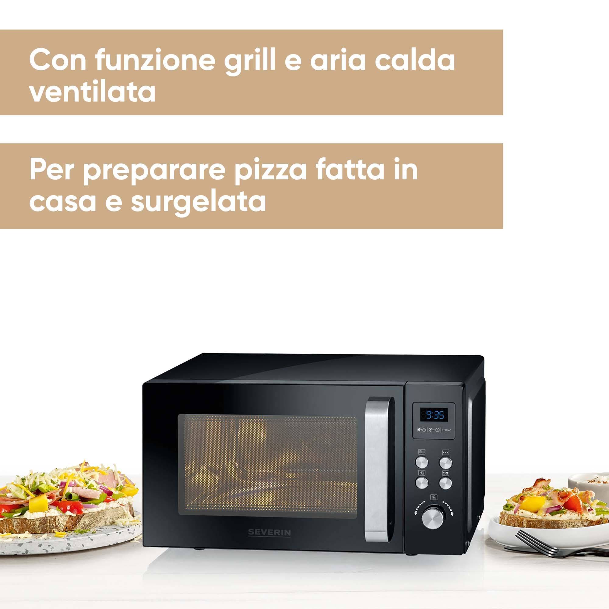 Severin MW 7752 Microonde 3in1 Grill 25 L Nero Pizza