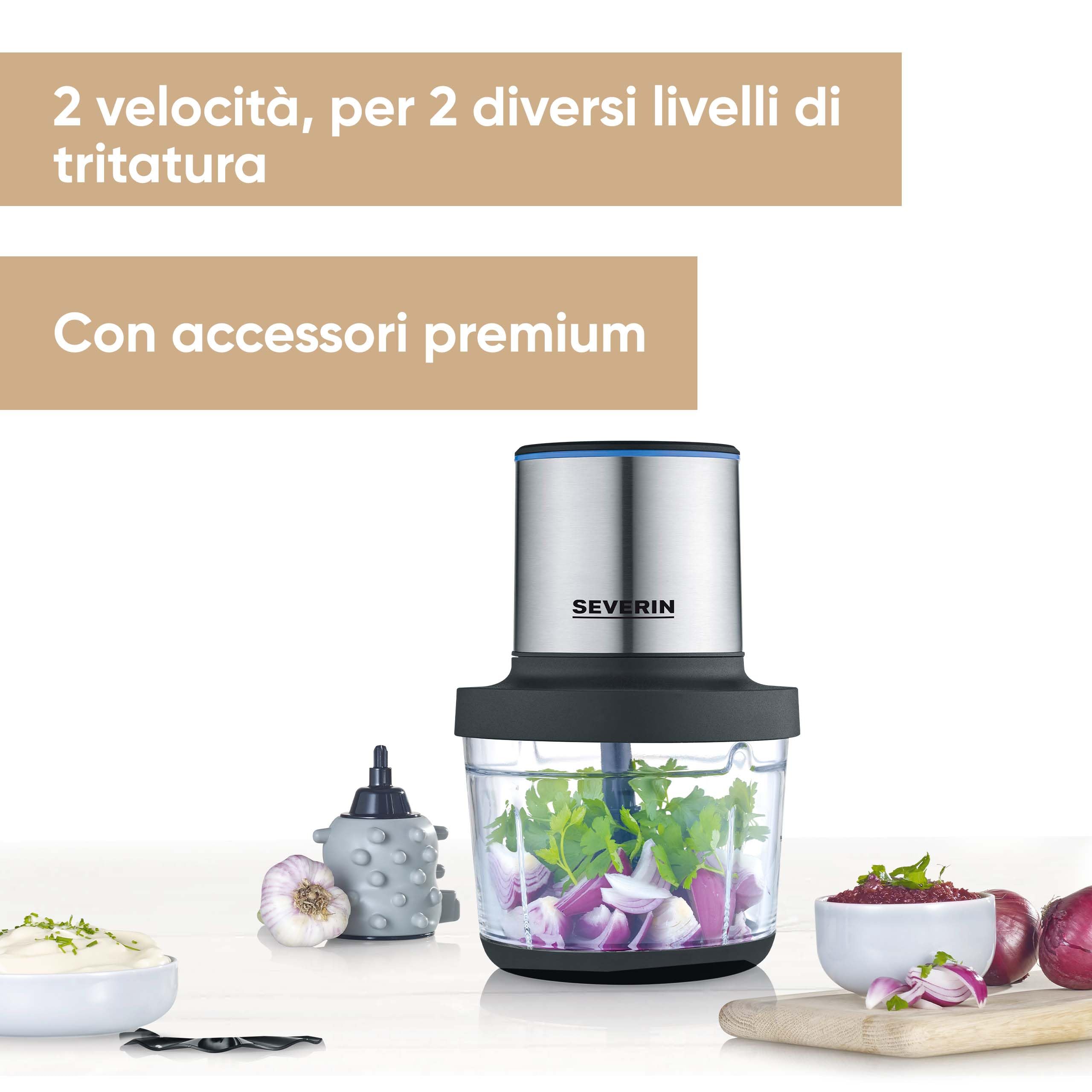 Severin KM 3866 Tritatutto Senza Filo Vetro 1 Litro