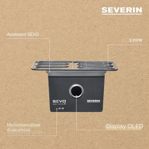 Severin Sevo Smart Control kit barbecue elettrico nero