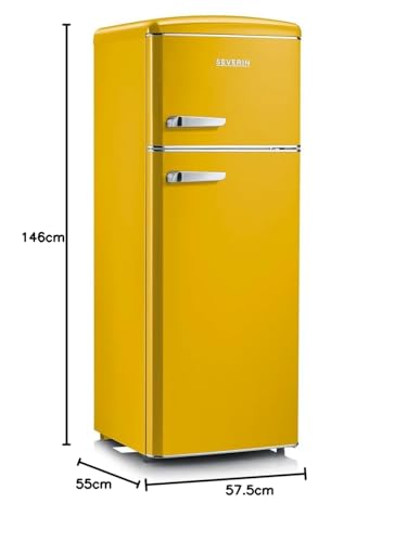 Severin RKG 8936 frigorifero combinato giallo 206 L retrò