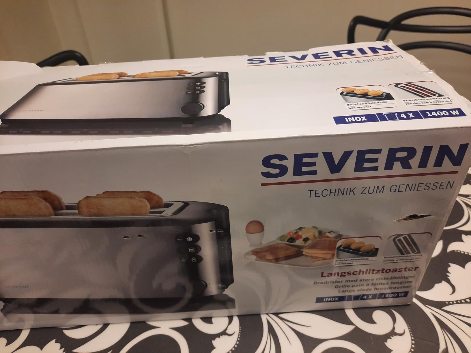 Severin AT 2509 Tostapane 4 Fette Acciaio Satinato 1400W