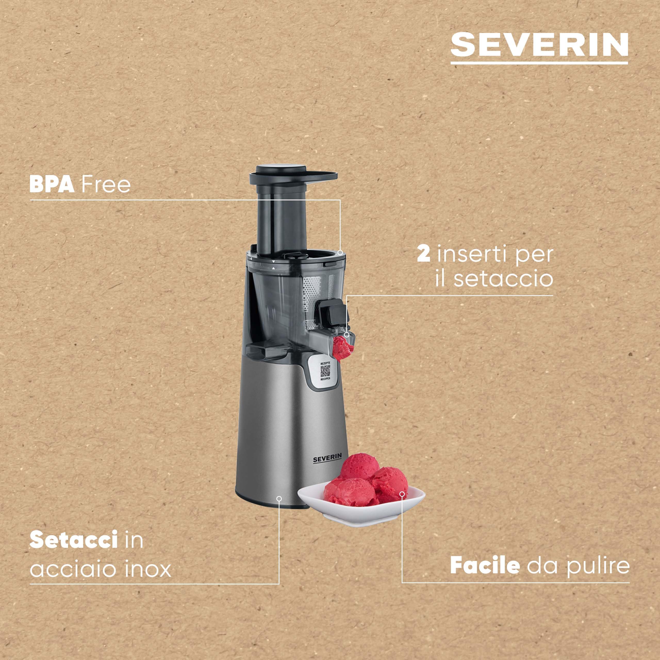 Severin ES 3571 Estrattore Succo Slow Juicer 1 L Acciaio