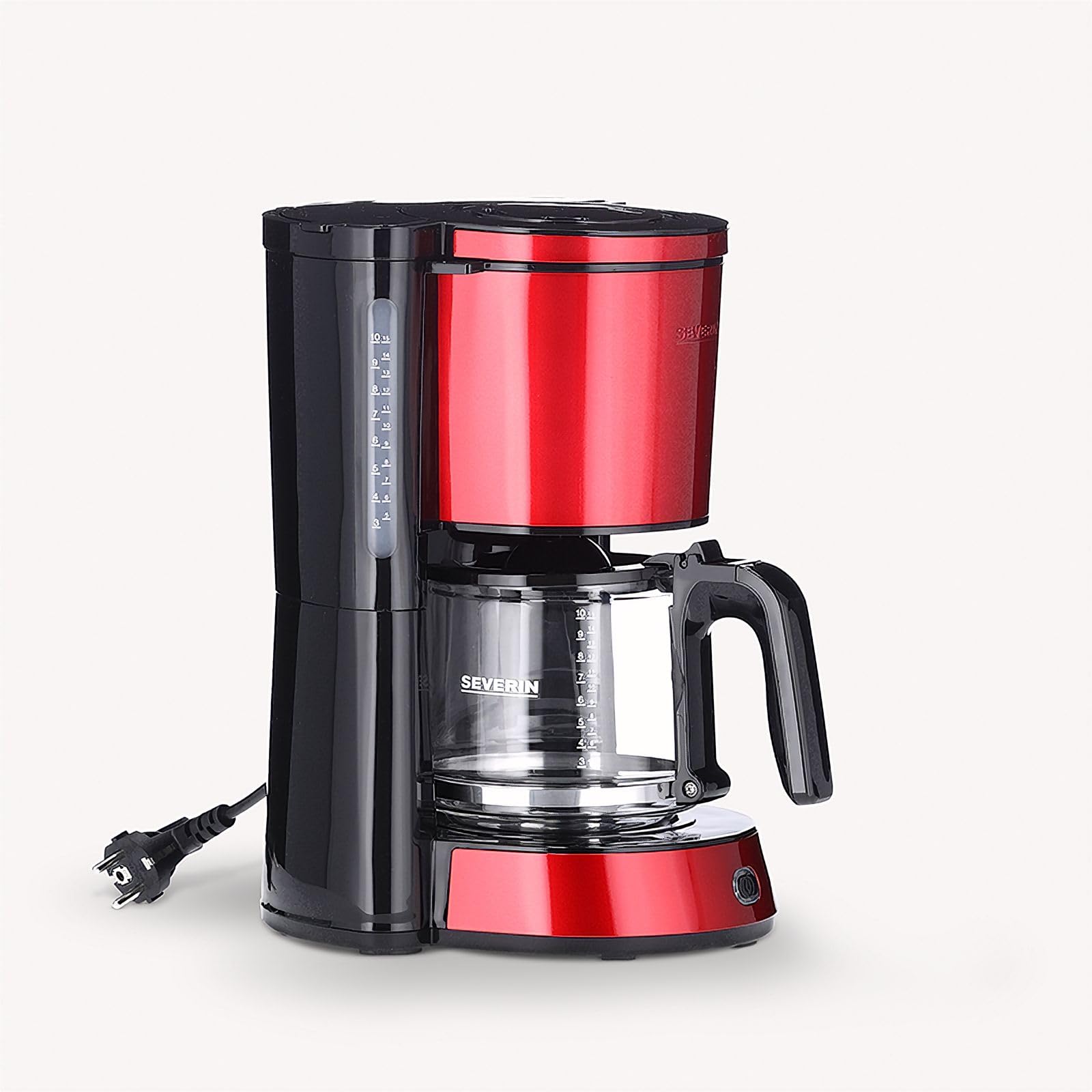 Severin KA 4817 caffettiera filtro 10 tazze rosso nero