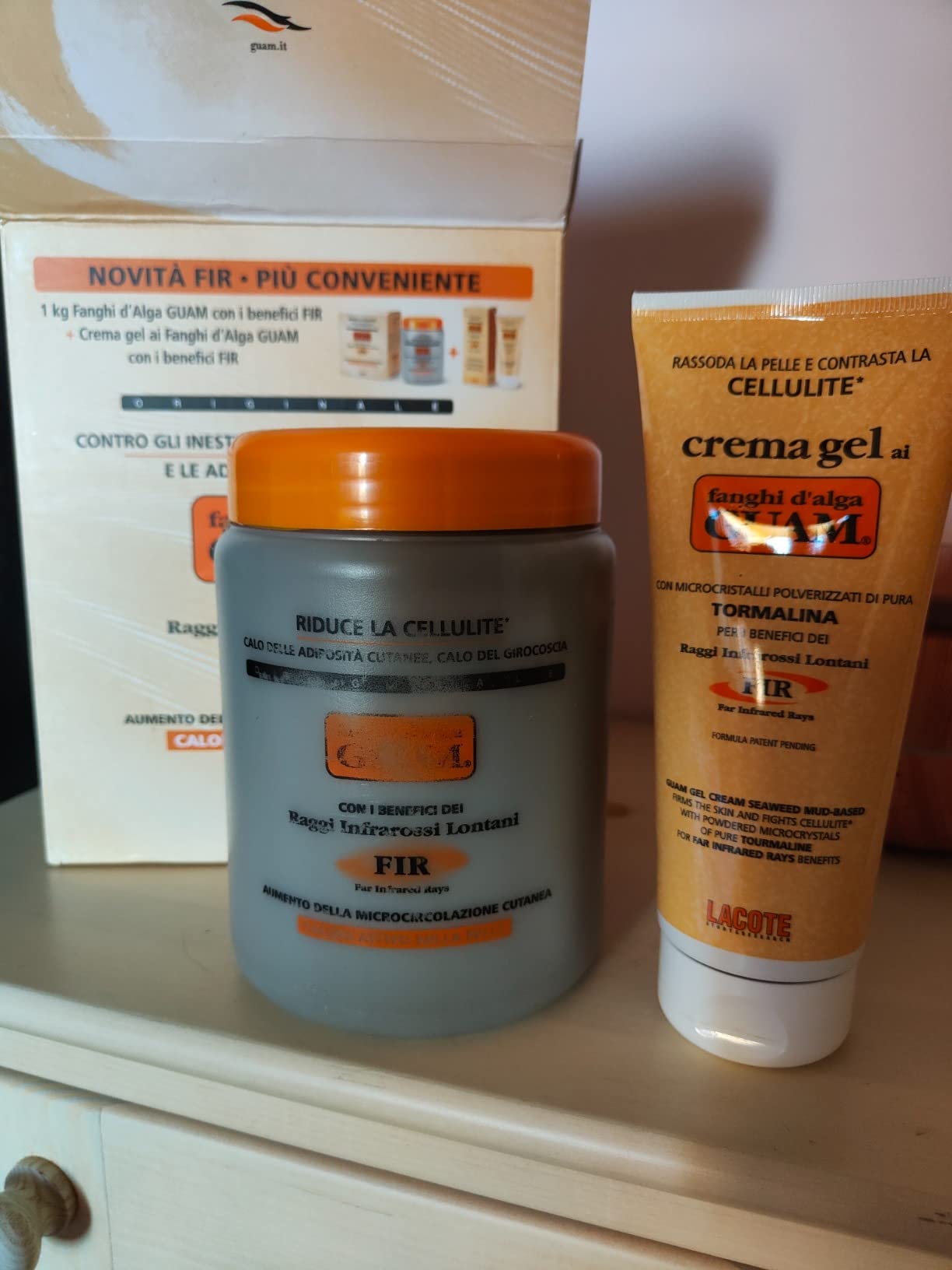 Guam Tourmaline F.I.R. fanghi alga 1000 g + crema gel 200 ml