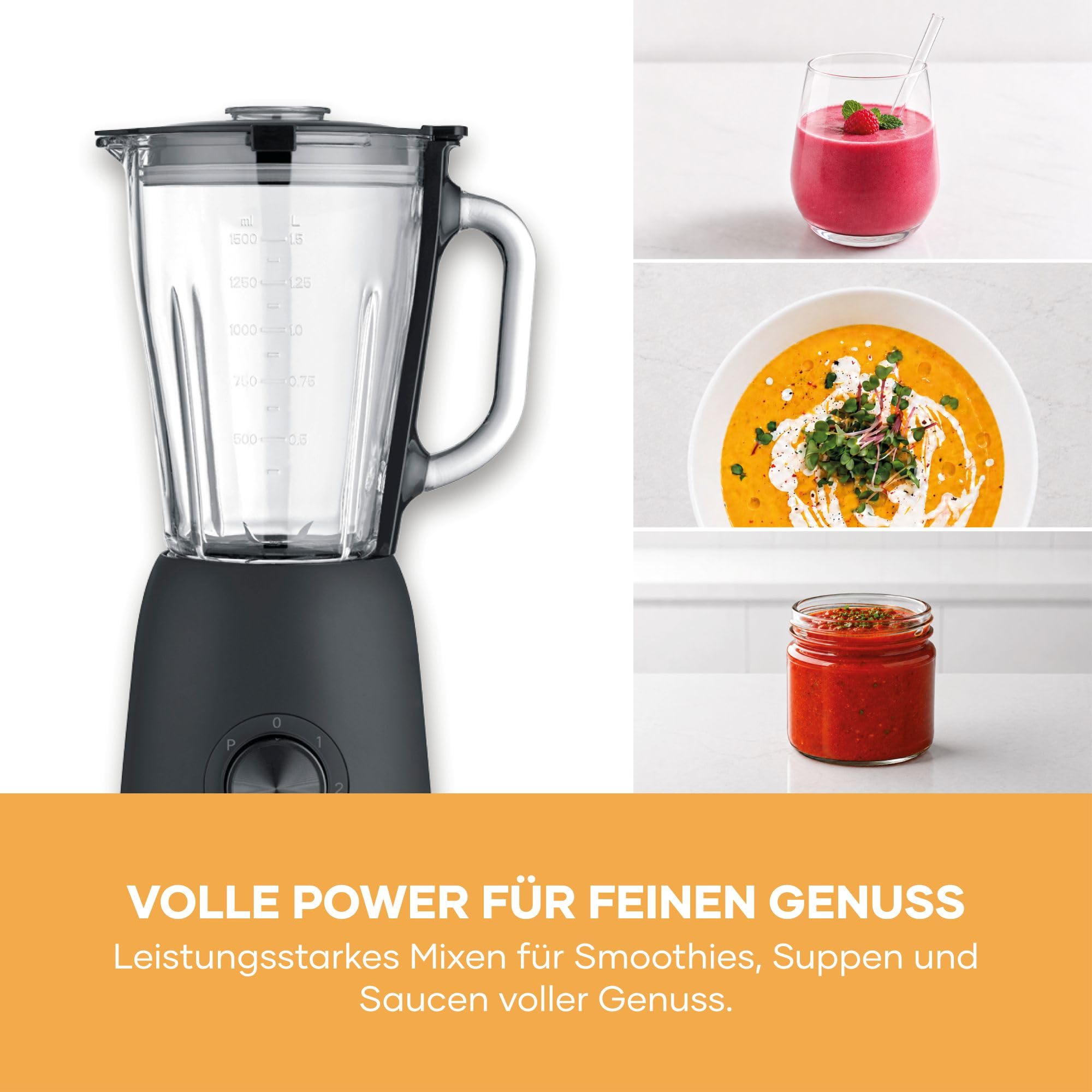 Severin SM 3724 frullatore vetro 1,5L 600W pulse