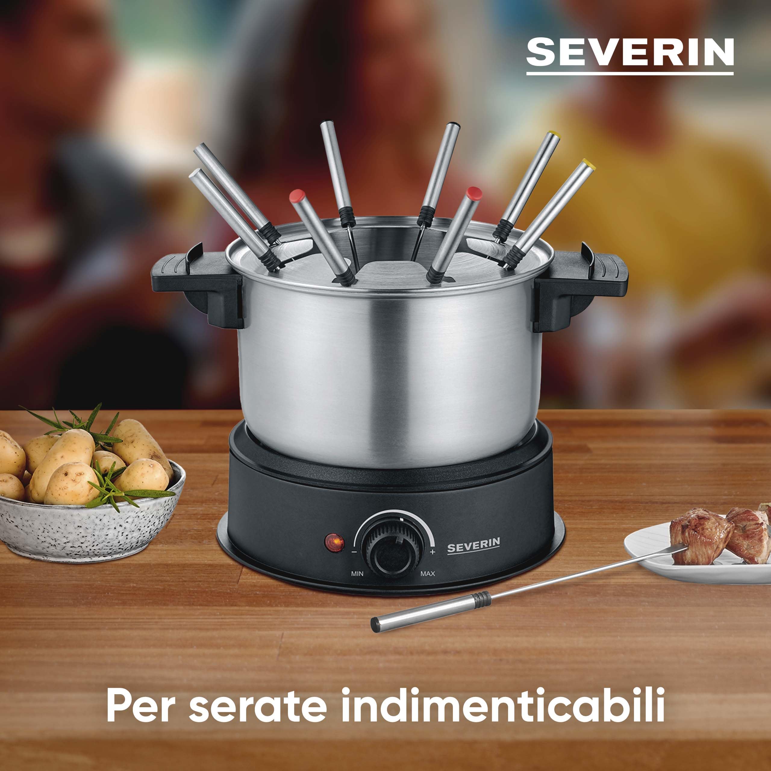 Severin FO 2470 Set Fonduta Elettrica 1,4L Inox 1500W