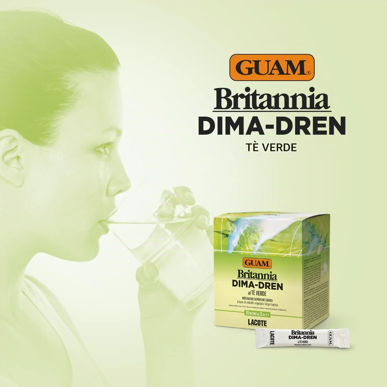 Guam Dima-Dren Tè Verde Integratore 30 Bustine 360ml Drenante