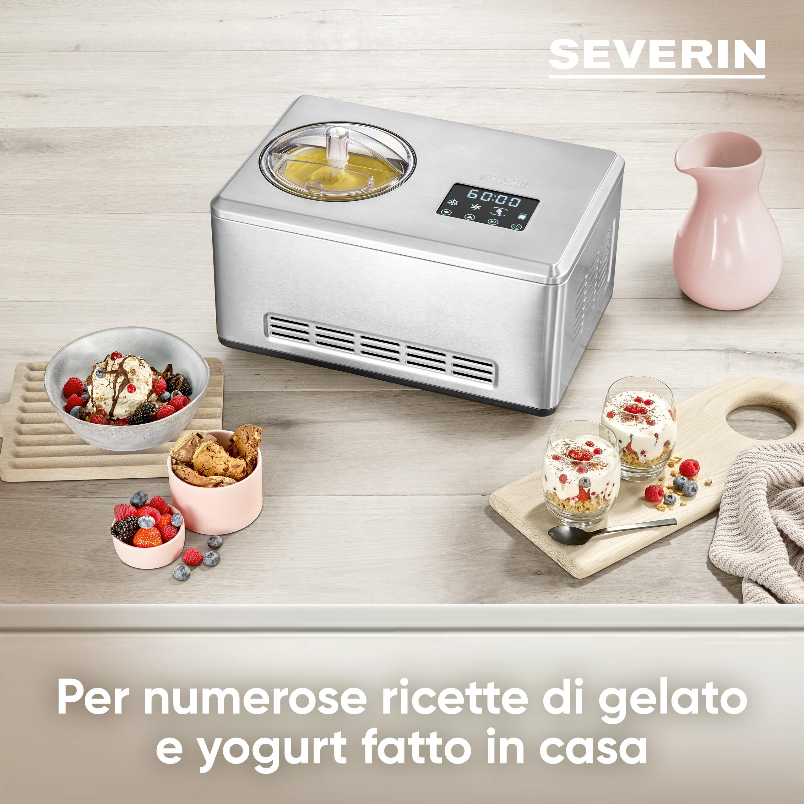 Severin EZ 7405 gelatiera autorefrigerante 2 L con compressore