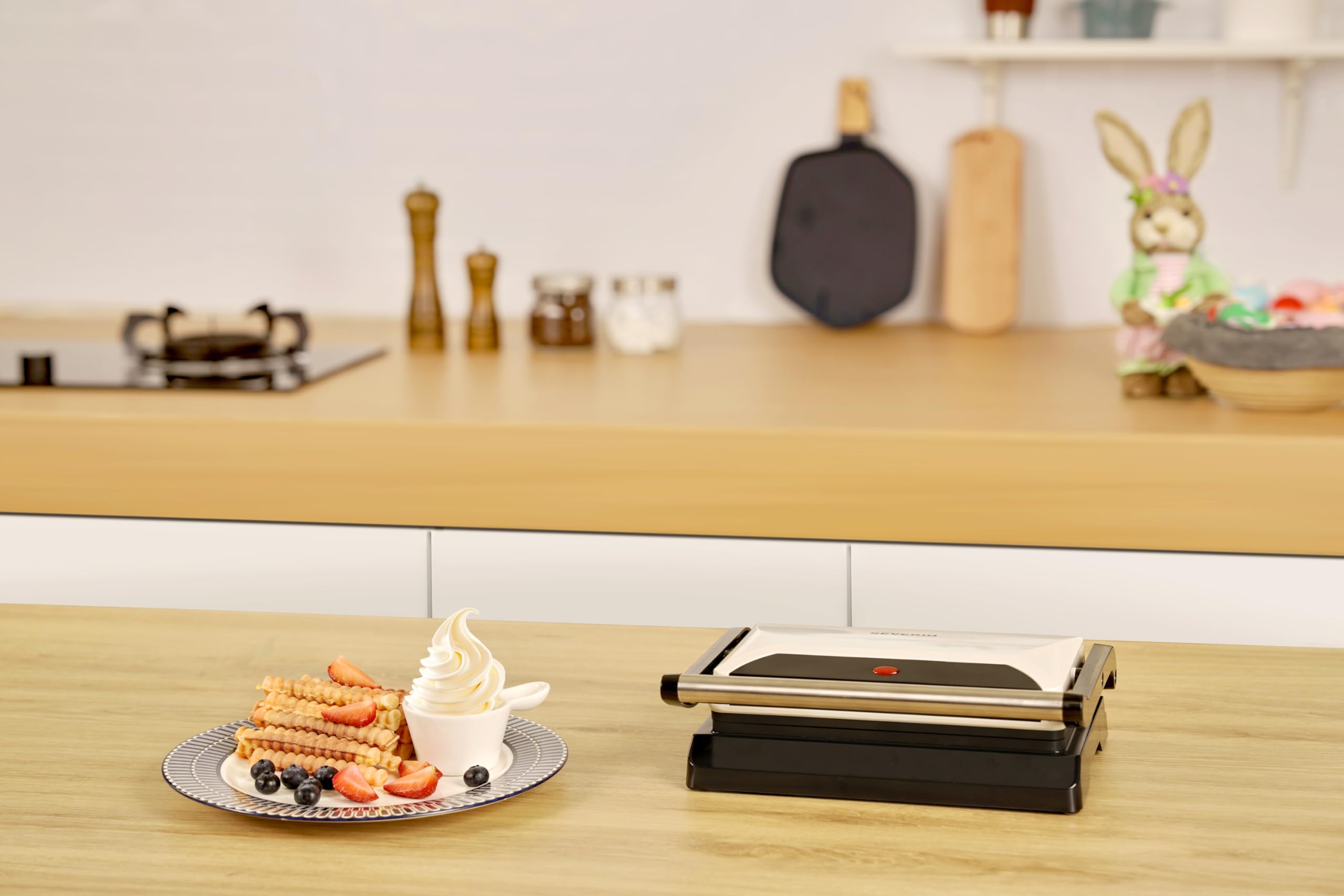 Severin WA 2114 Piastra Waffle Patatine 800 W Beige