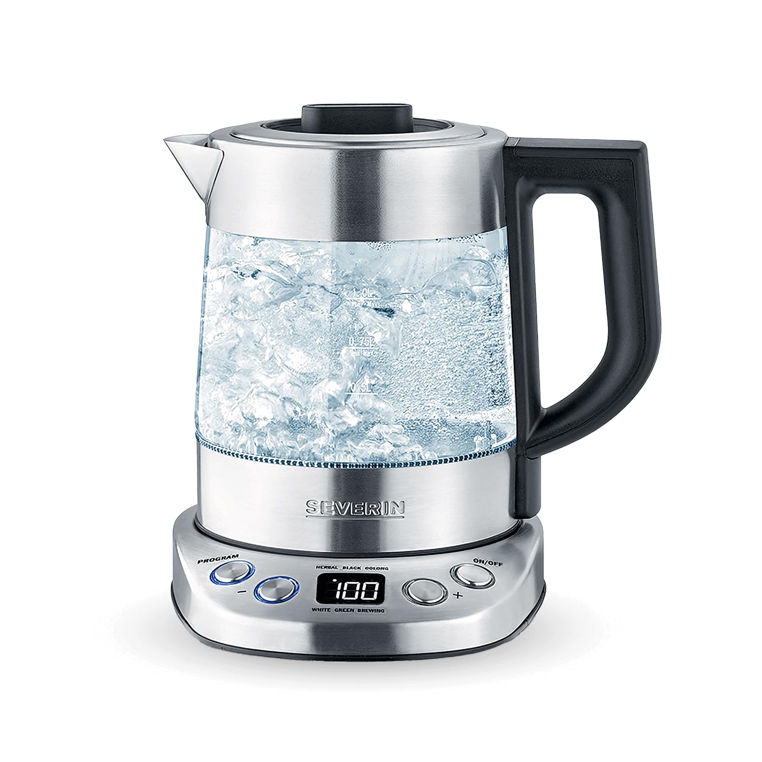 Severin WK 3473 Bollitore Vetro 1 L con Filtro Tè 2200 W