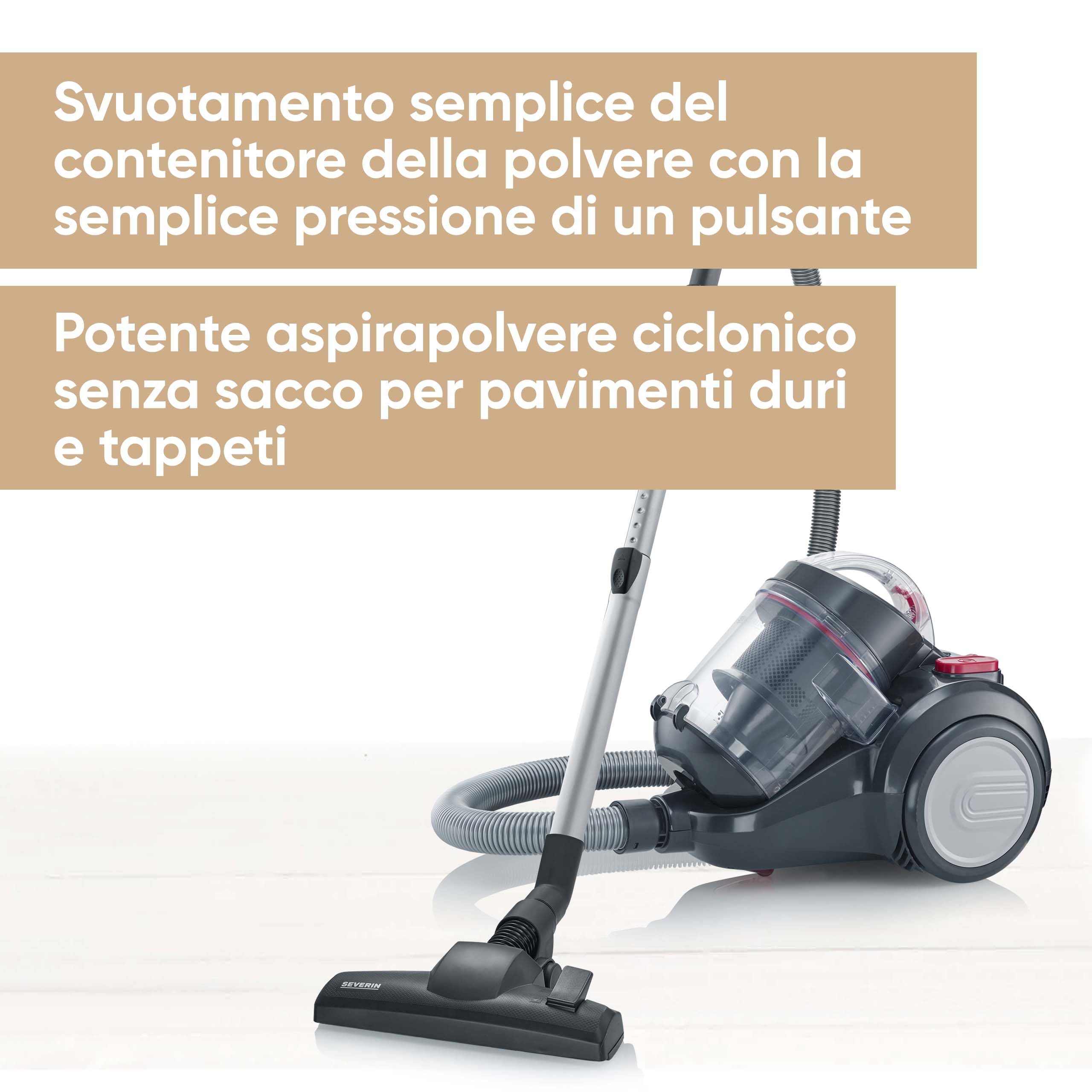 Severin CY 7089 aspirapolvere ciclonico 800W nero 2,1L