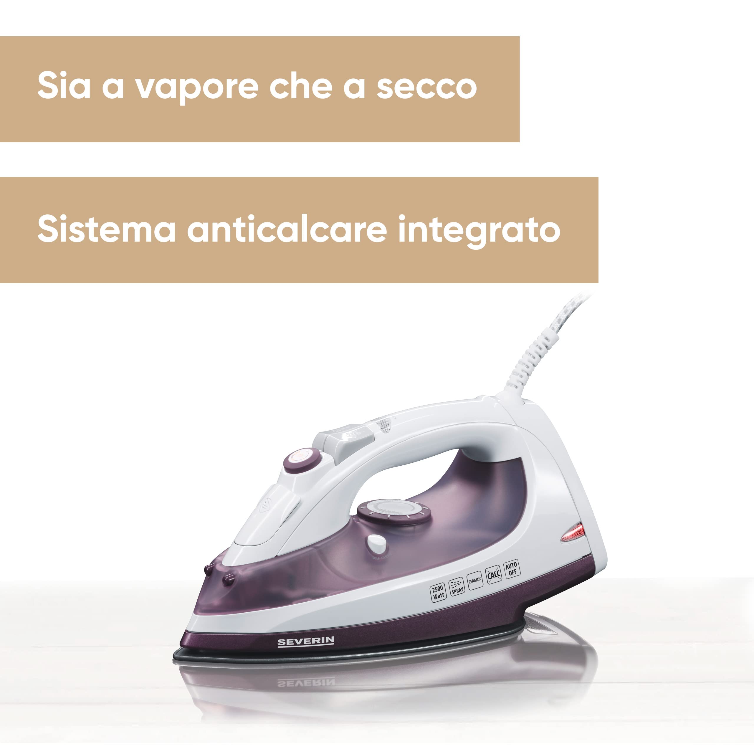 Severin Cura dei vestiti BA 3210 ferro da stiro vapore ceramica
