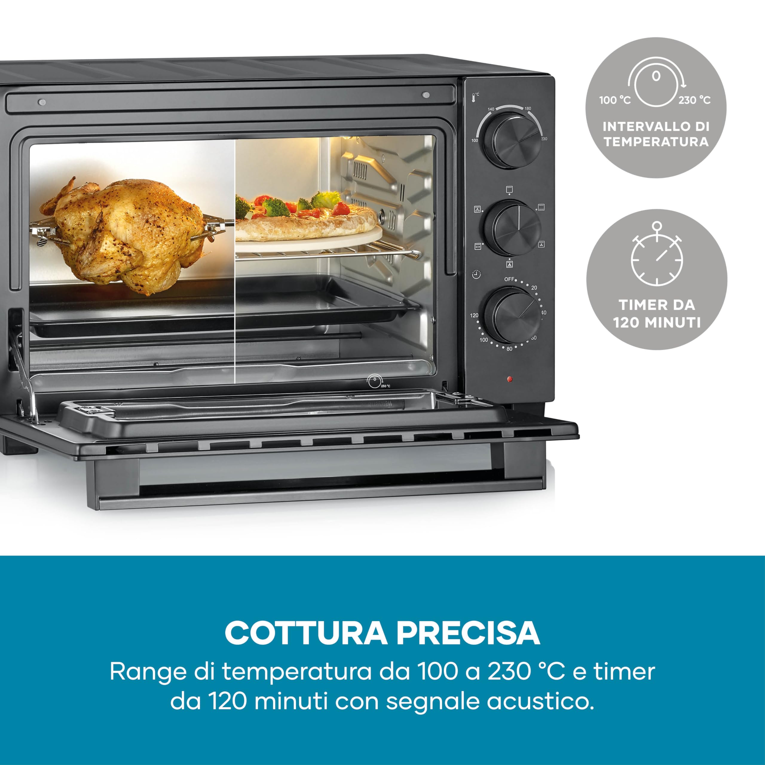 Severin Fornetto Elettrico XL 46 Litri Ventilato Girarrosto