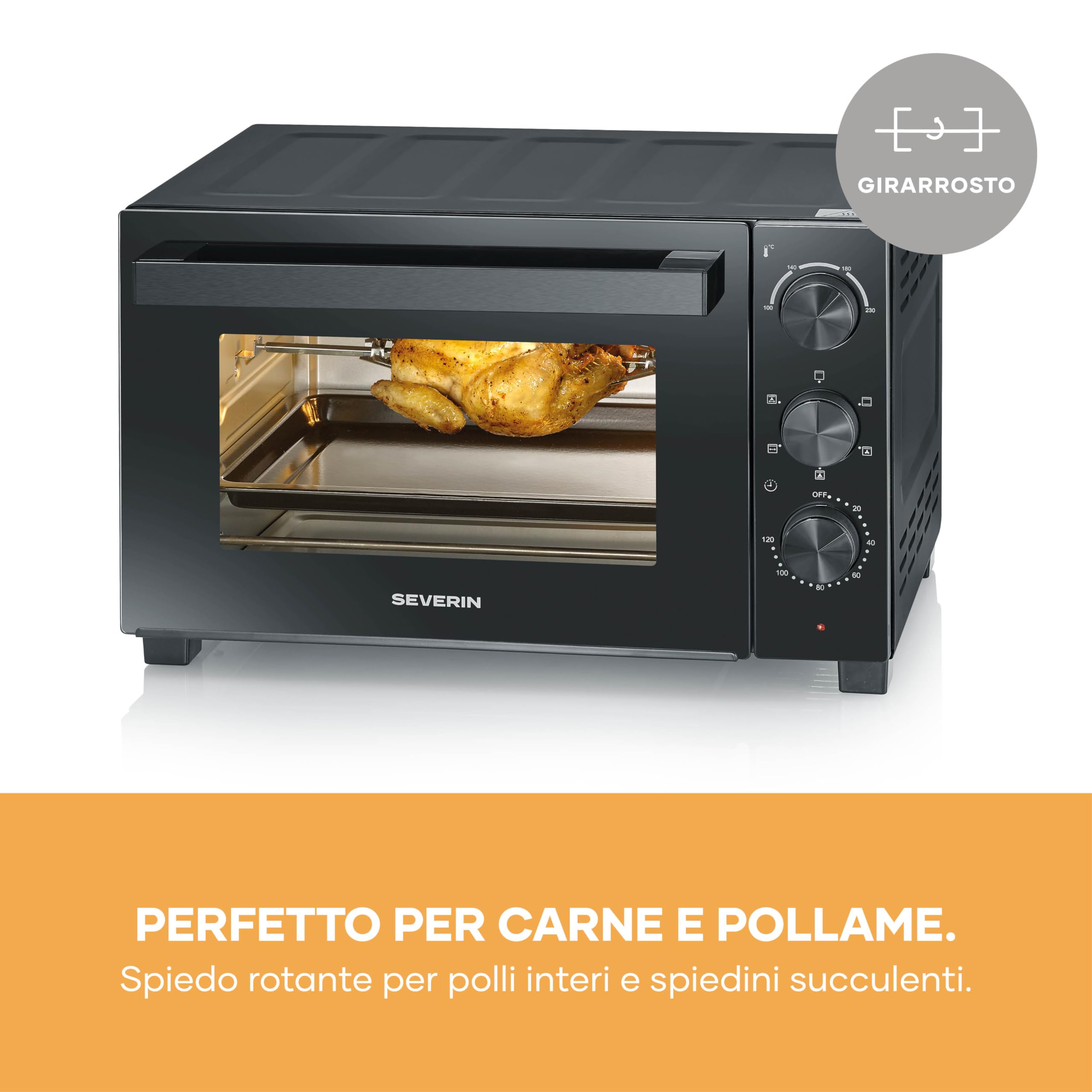 Severin Fornetto Elettrico XL 46 Litri Ventilato Girarrosto