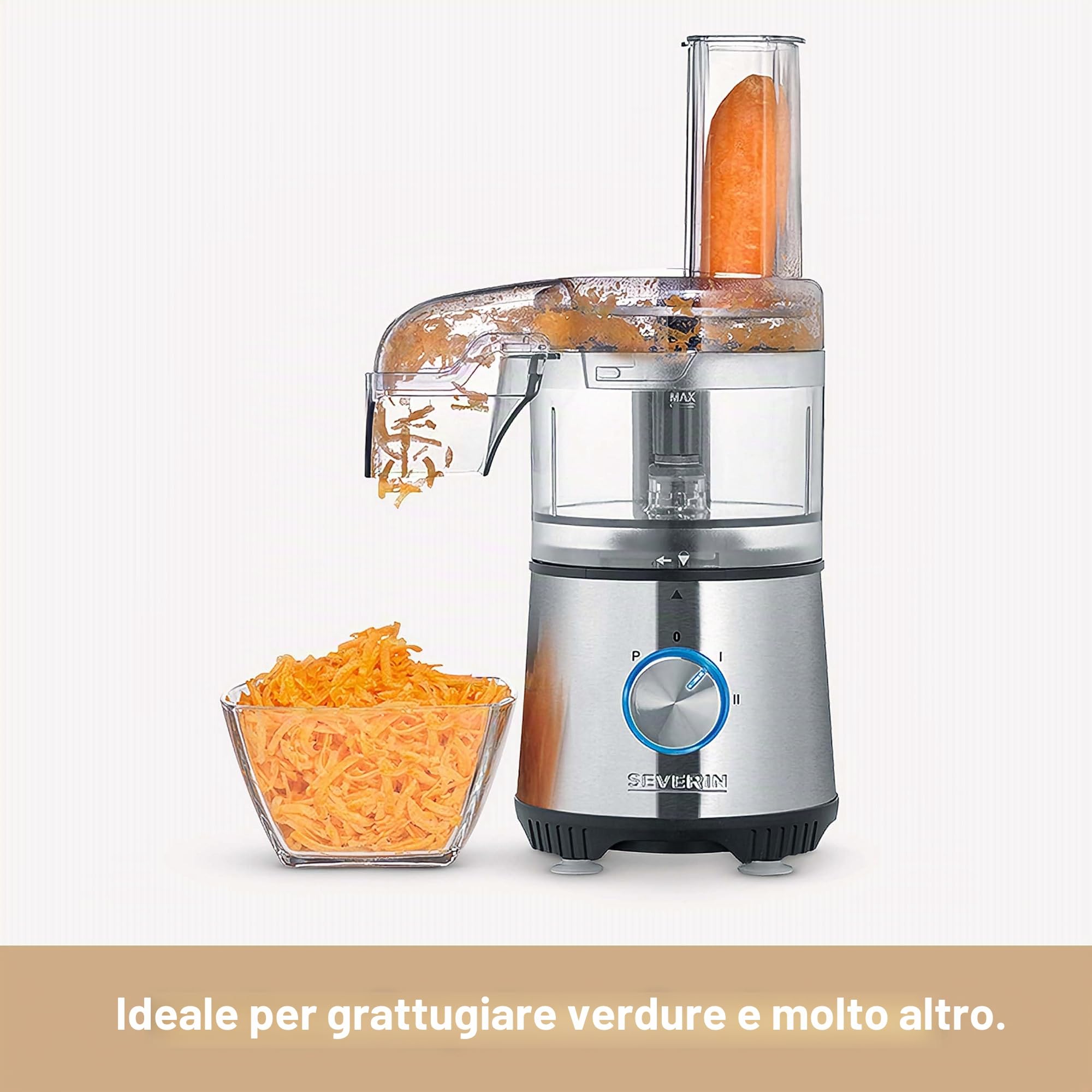 Severin KM 3865 Tritatutto Compatto Nero Acciaio 4 Lame