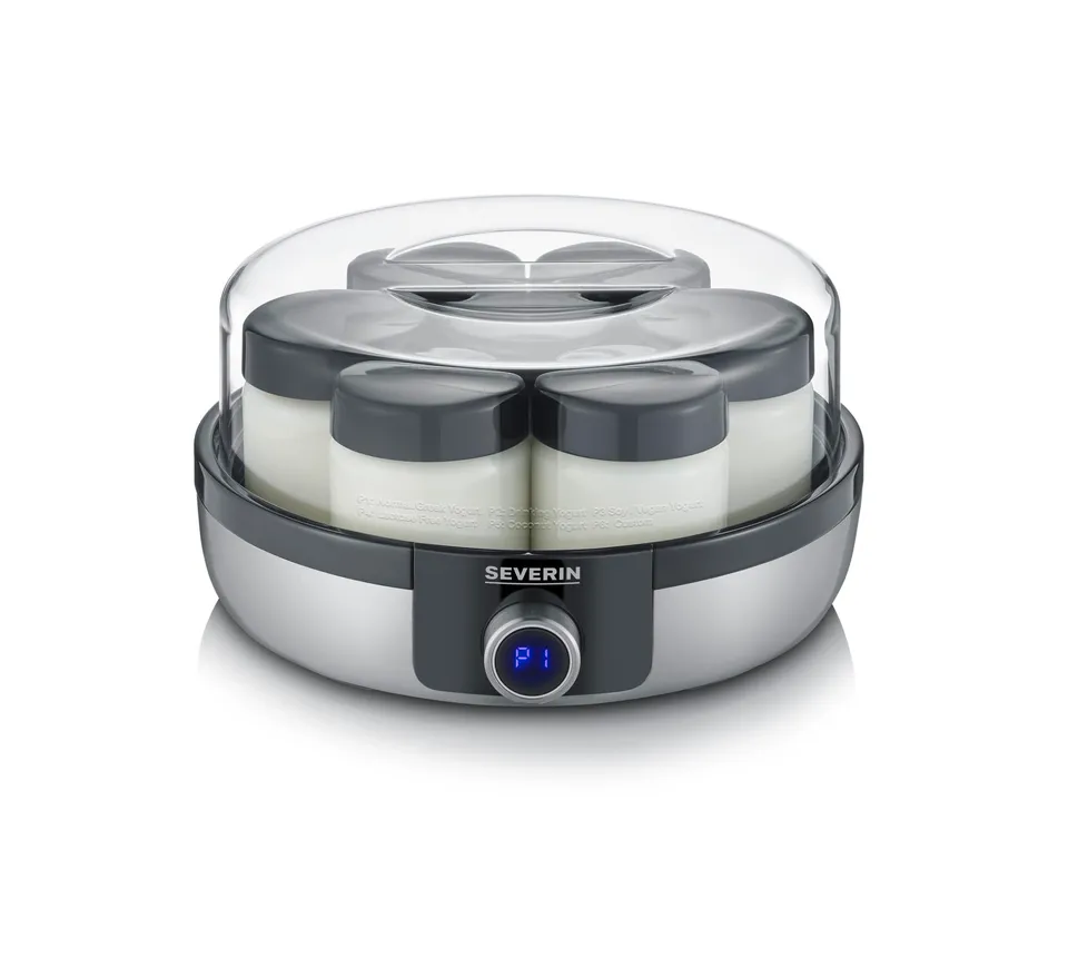 Severin JG 3521 Yogurtiera 7 Vasetti Vetro Display LED Nero