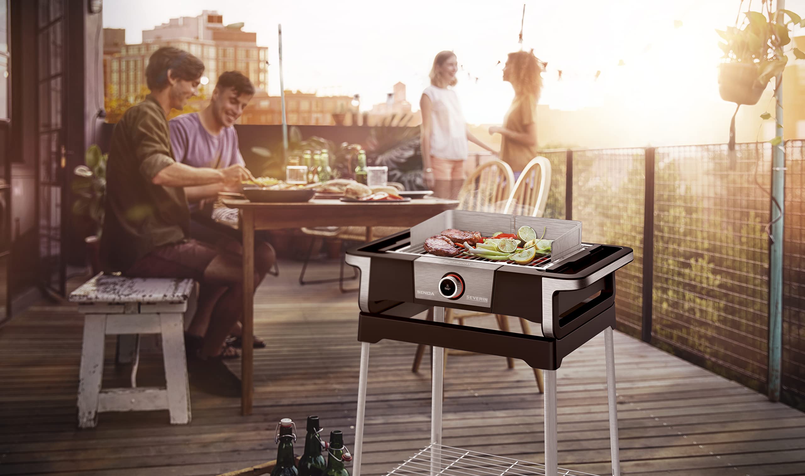 Severin Senoa PG 8118 Barbecue Elettrico con Supporto