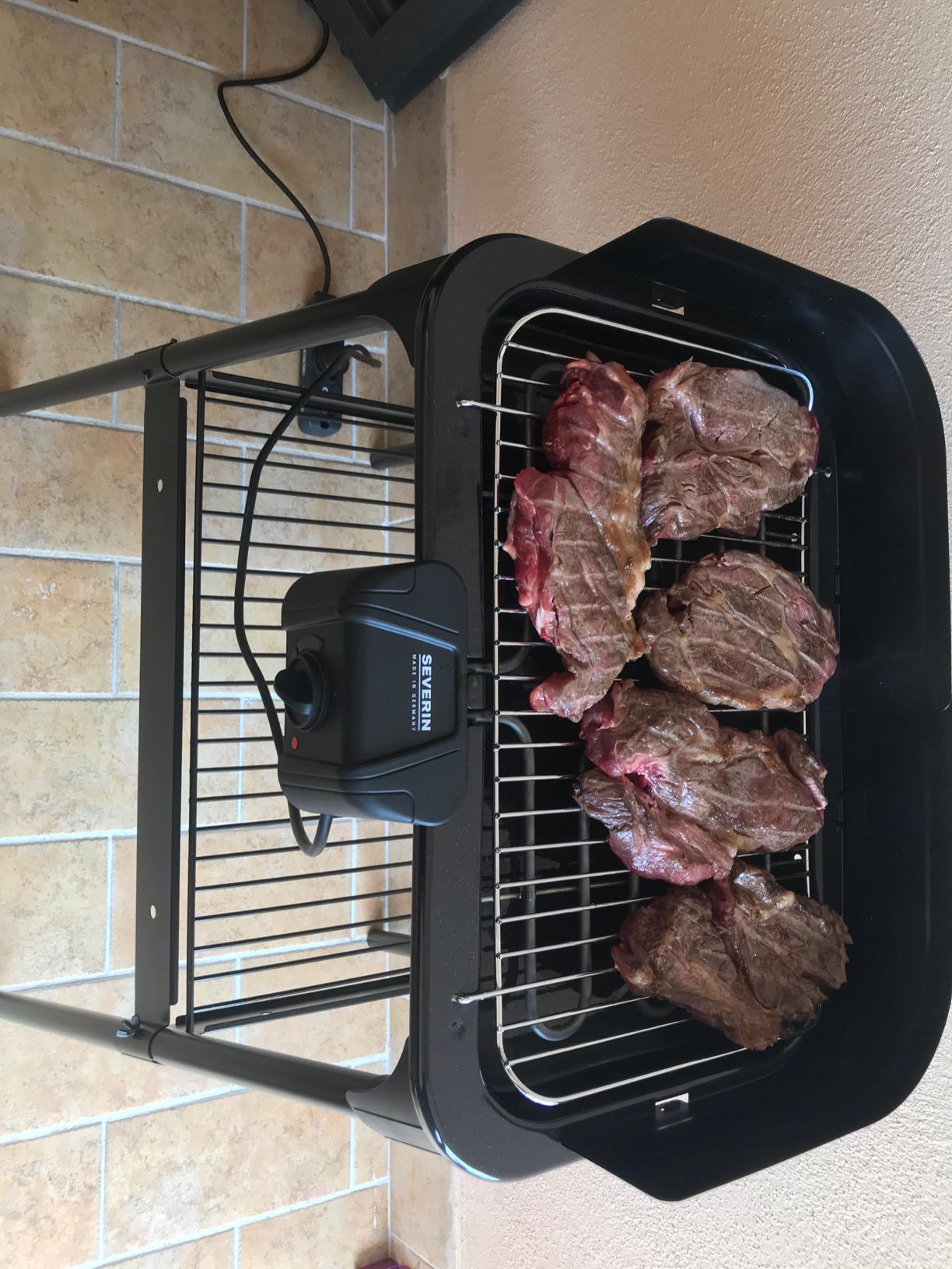 Severin PG 2792 barbecue elettrico 2500W nero con piedi