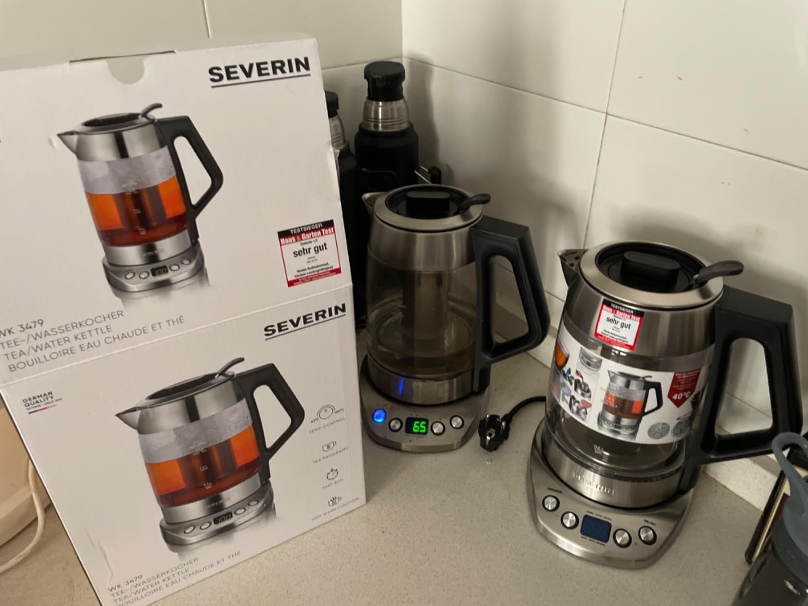 Severin WK 3479 Bollitore Vetro 1,7 L Temperatura