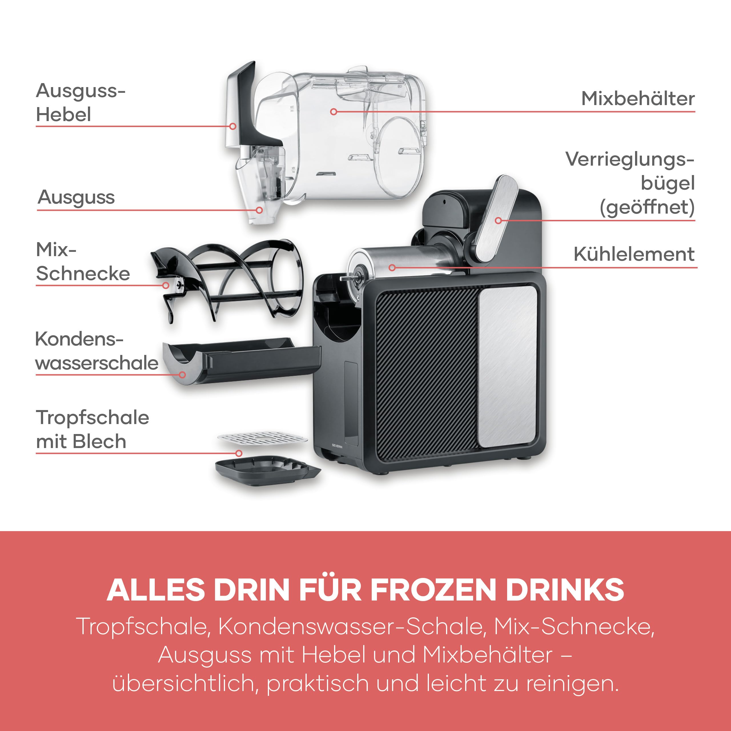 Severin EZ 7410 Macchina per Granita Slush 2 L 5 Programmi