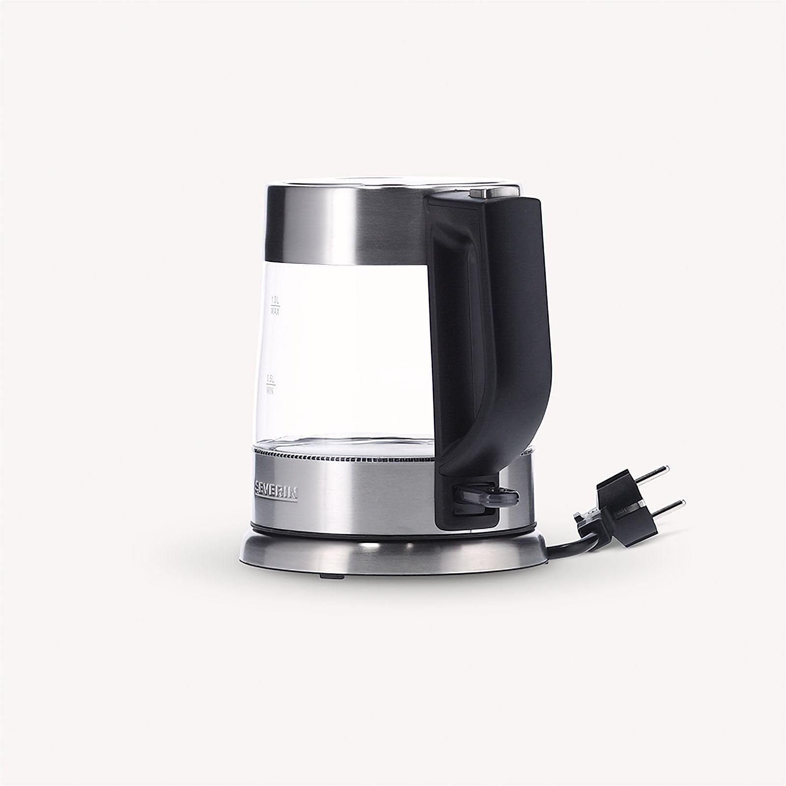 Severin WK 3468 Bollitore Vetro 1 L Nero Acciaio
