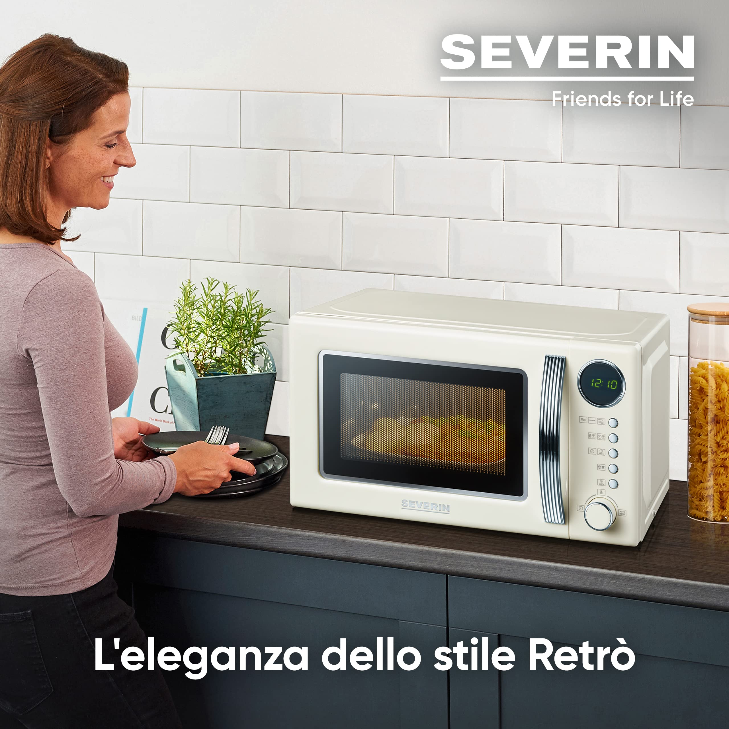 Severin MW 7892 Microonde con Grill 20 L Crema retrò