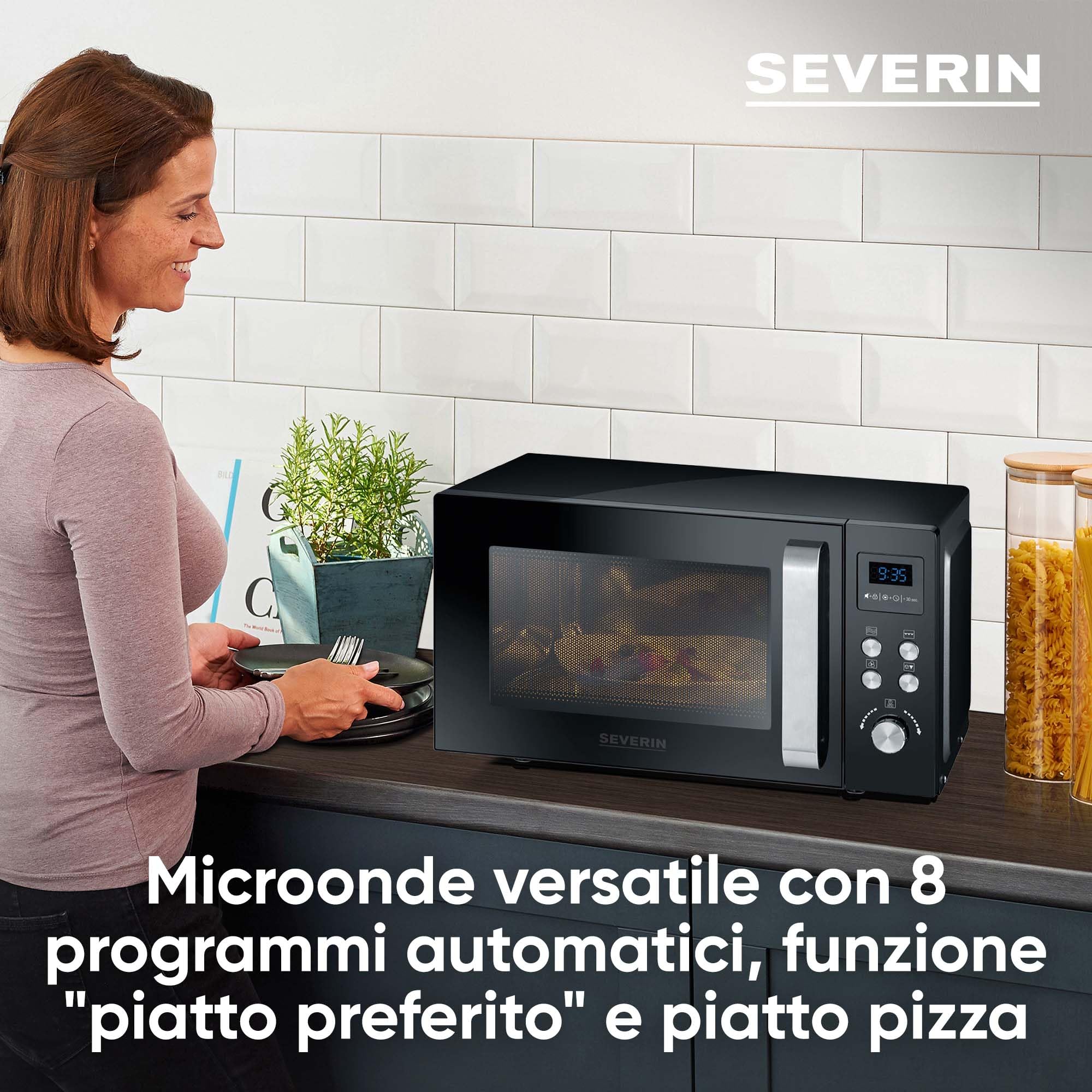 Severin MW 7752 Microonde 3in1 Grill 25 L Nero Pizza