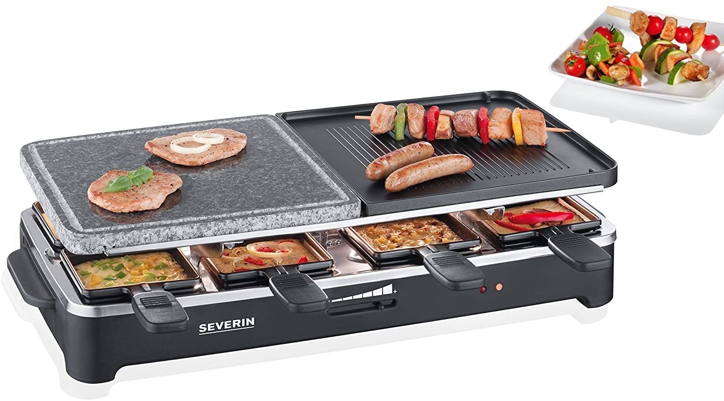 Severin RG 2341 Raclette Party Grill Nero 1500 W 8 Persone