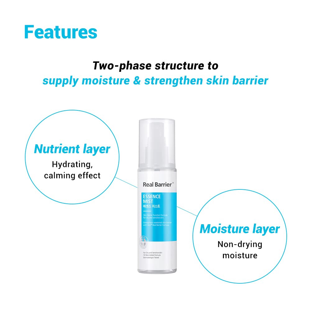 Real Barrier Aqua Soothing Essence Mist Spray Viso 100ml Pantenolo