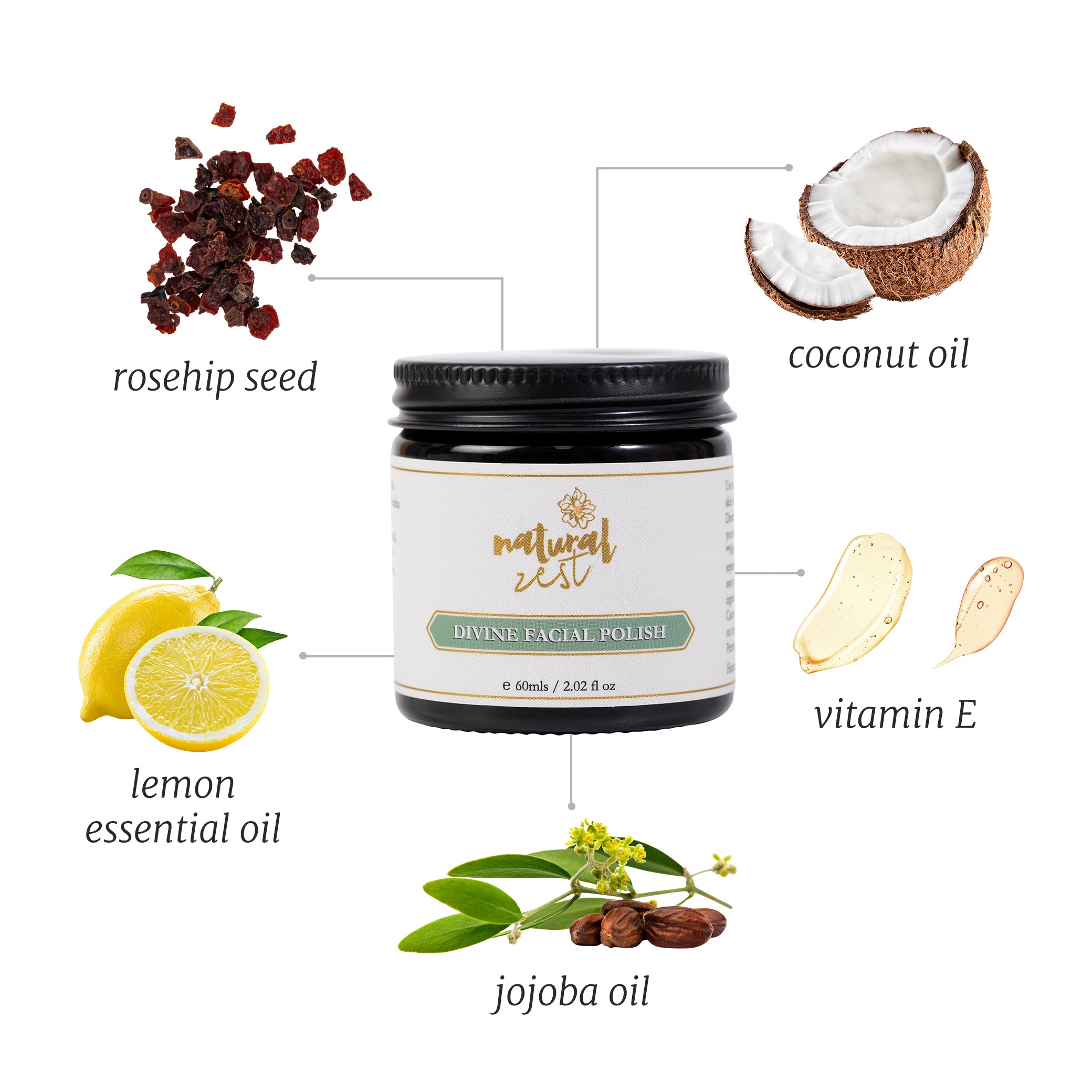 Natural Zest Divine Polish esfoliante viso 60 ml cocco