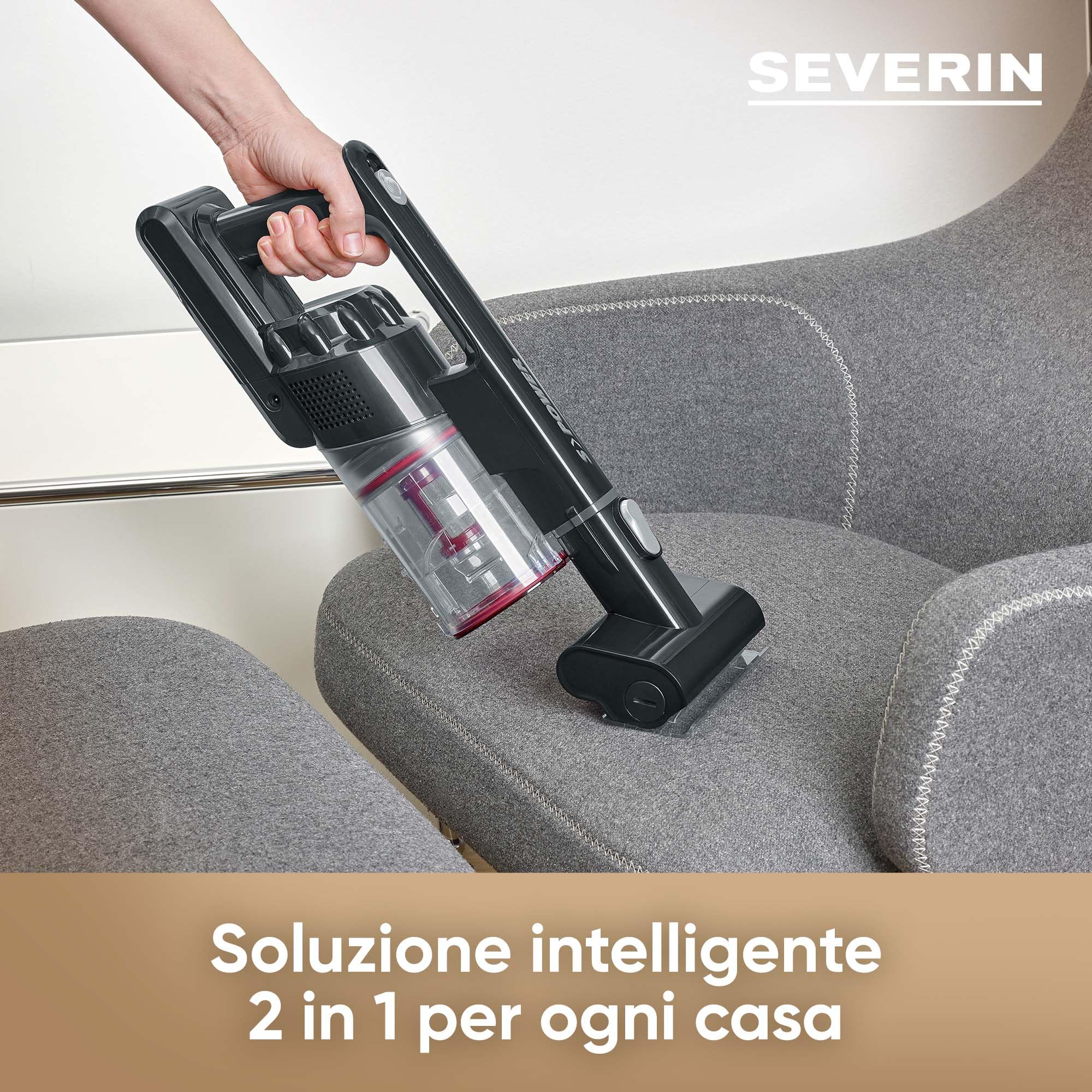Severin HV 7154 scopa elettrica senza filo 25,2 V nero rosso