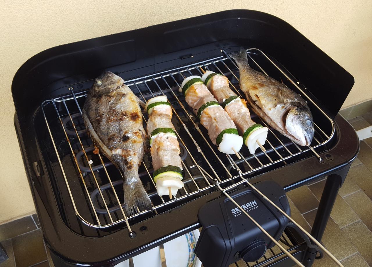 Severin PG 2792 barbecue elettrico 2500W nero con piedi