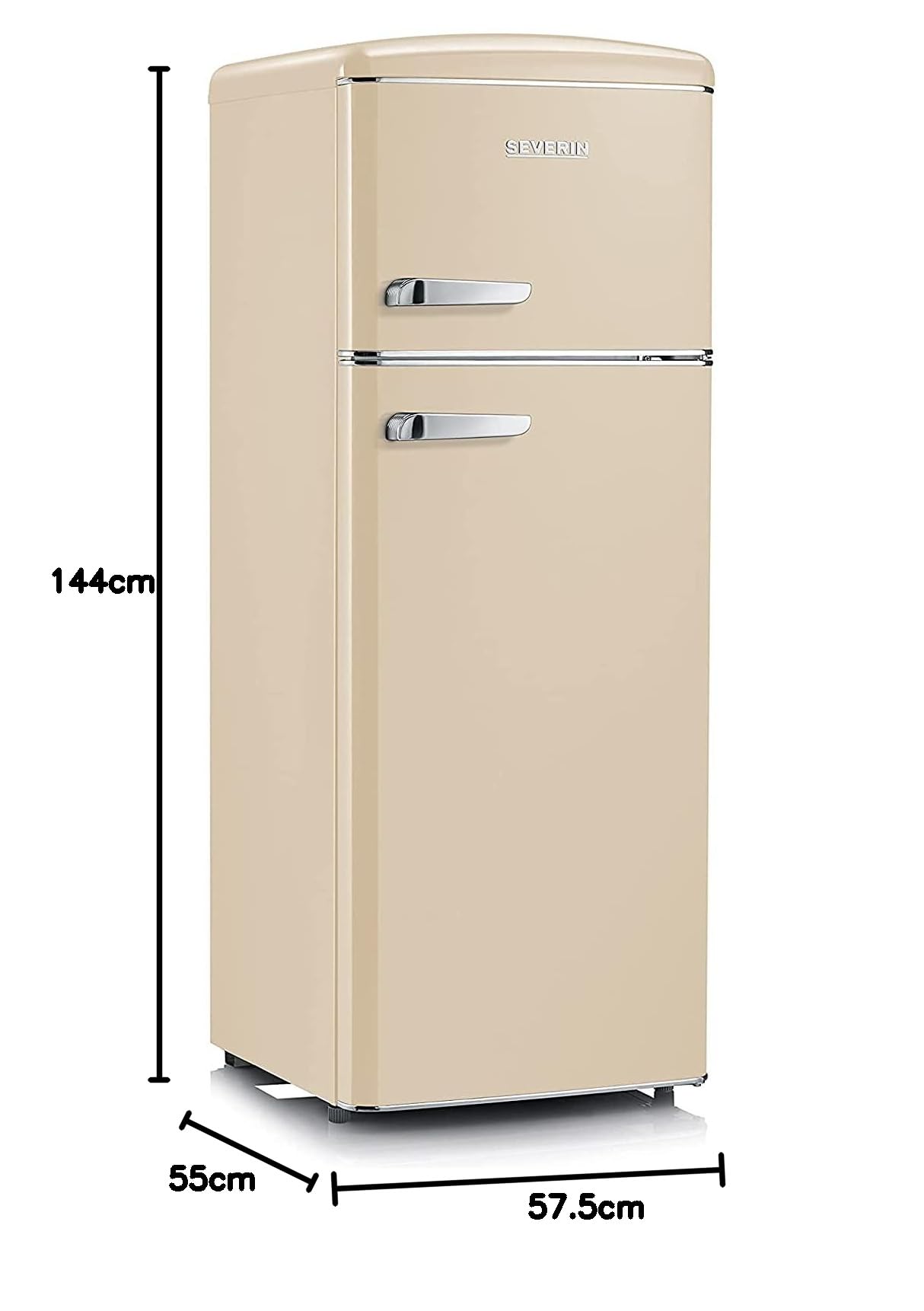 Severin RKG 8933 frigorifero combinato retrò 206L crema