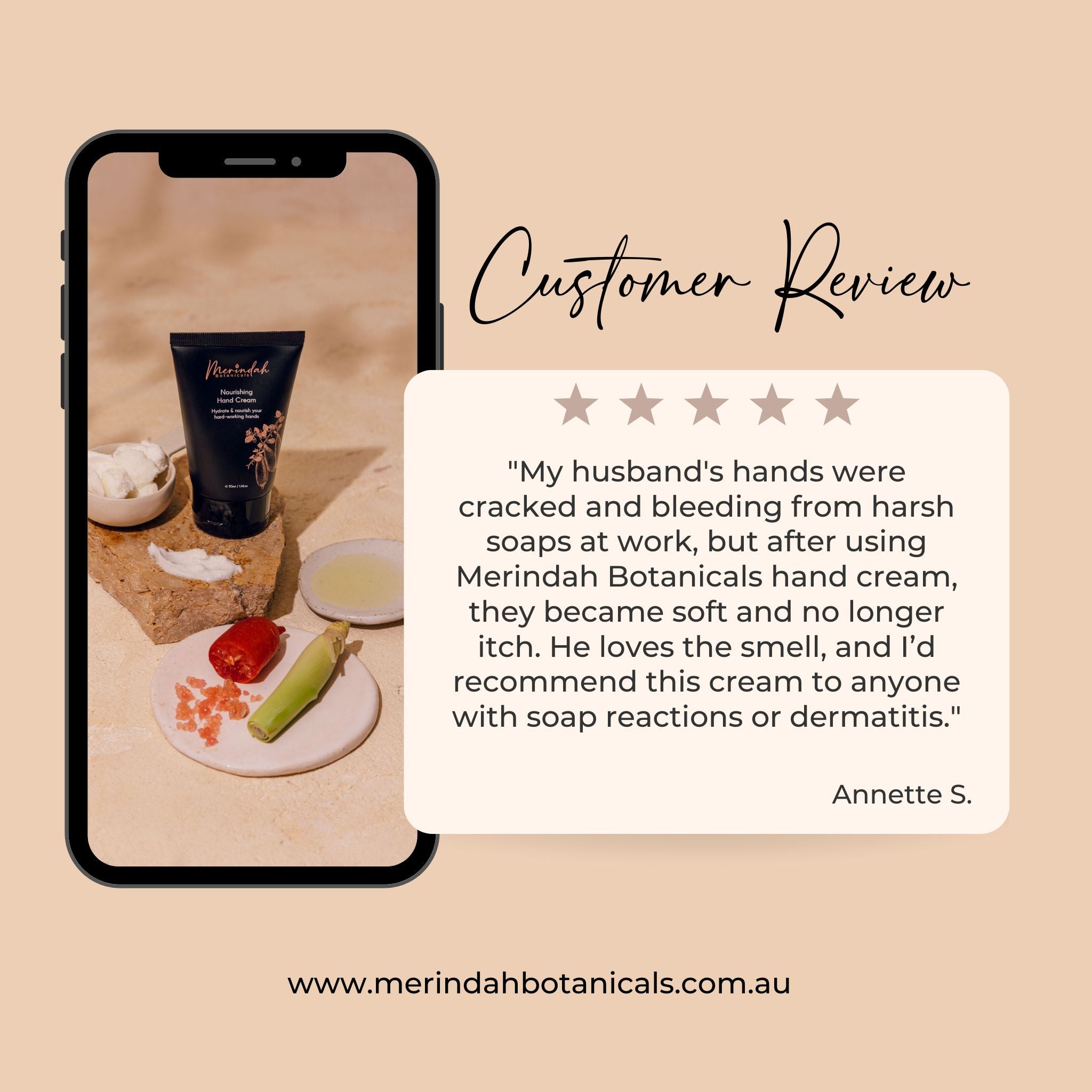 Merindah Botanicals Hand Care crema mani nutriente naturale