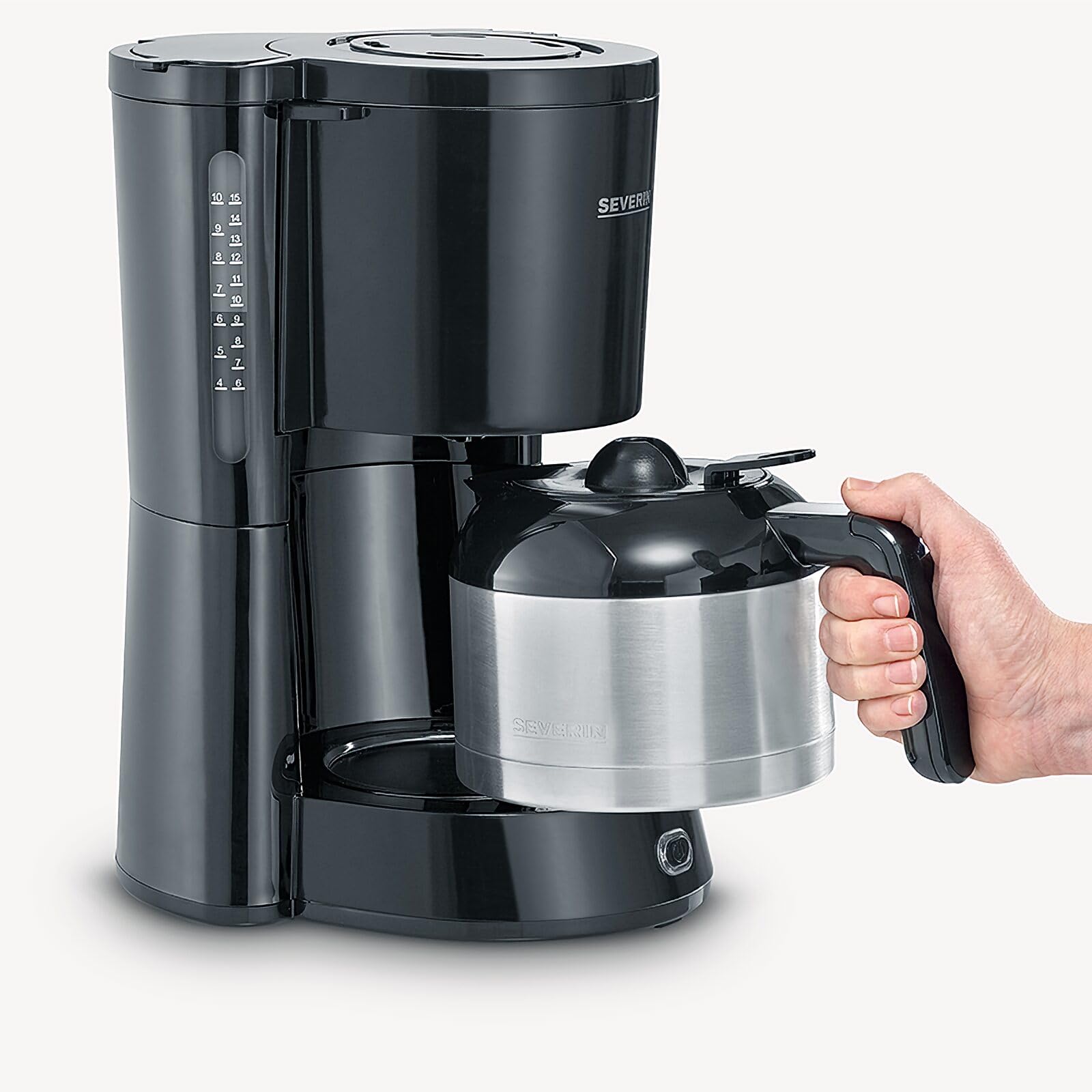 Severin KA 4835 Macchina Caffè Filtro 8 Tazze Nero Termica