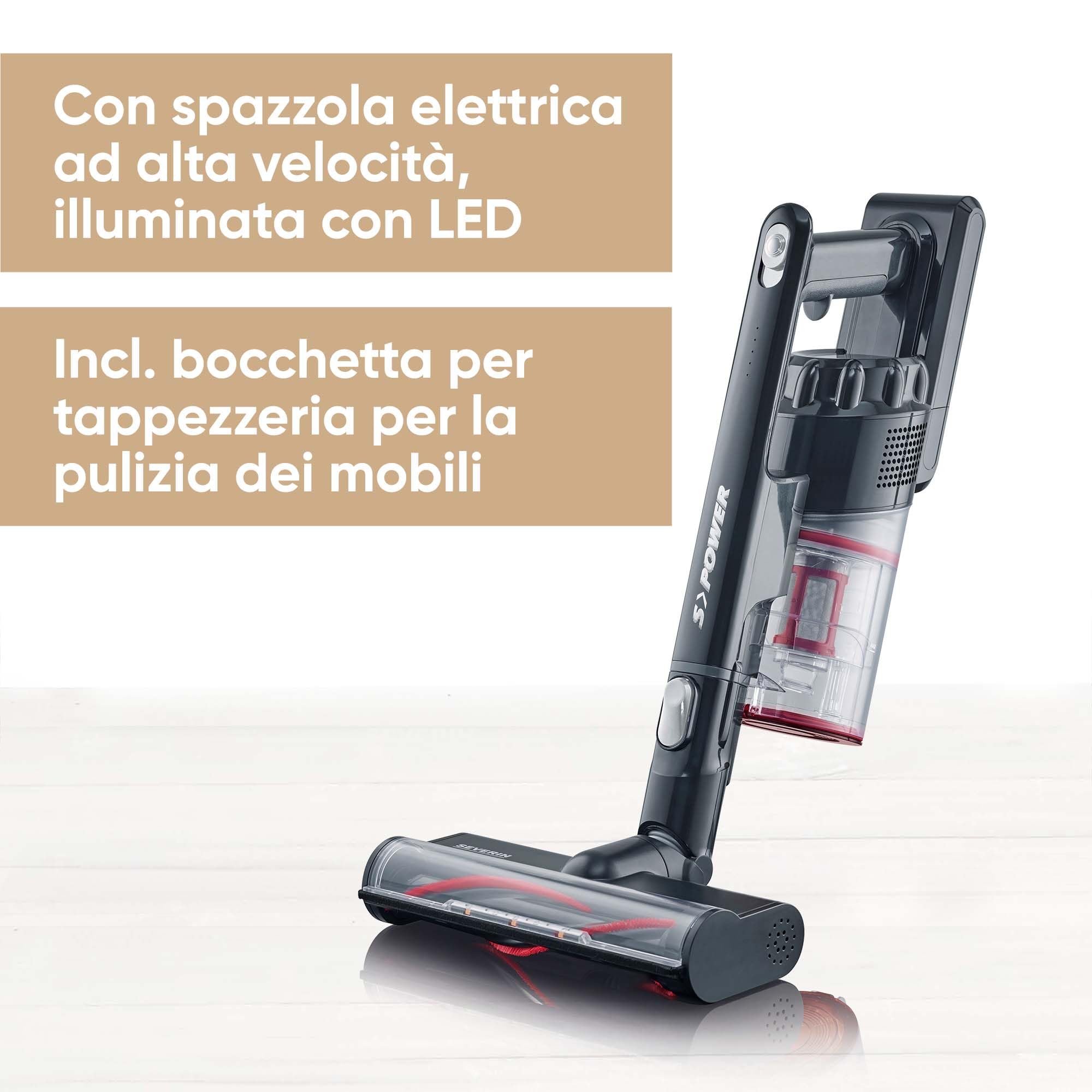 Severin HV 7154 scopa elettrica senza filo 25,2 V nero rosso