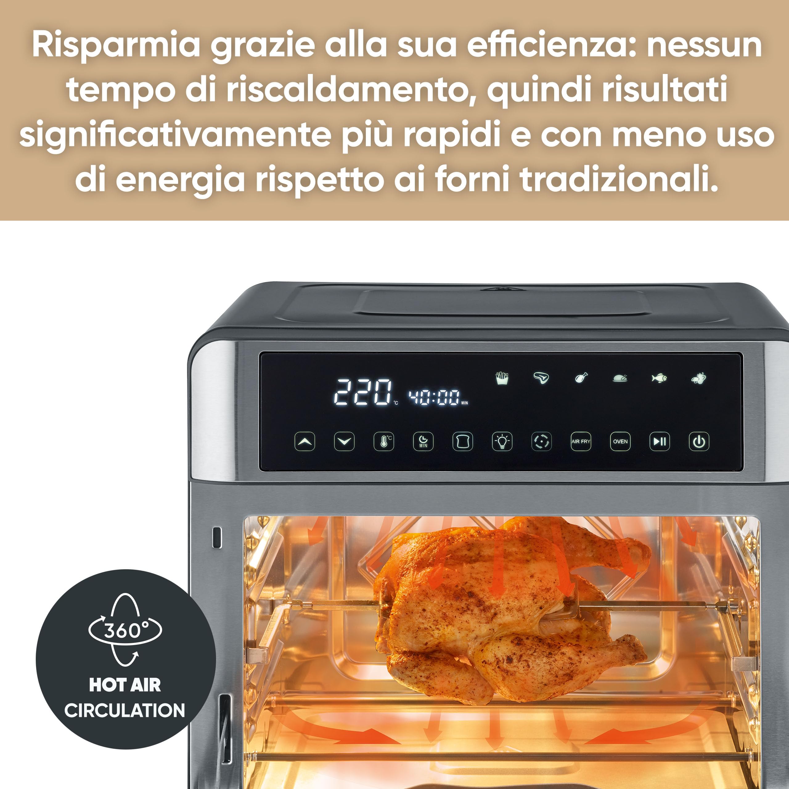 Severin TO 9579 Forno Friggitrice ad Aria 25 L Nero