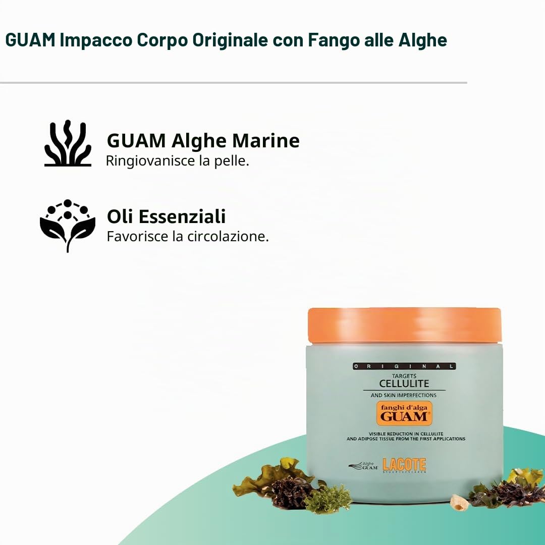Guam Fanghi d'Alga Classica Fango 500 g Anticellulite