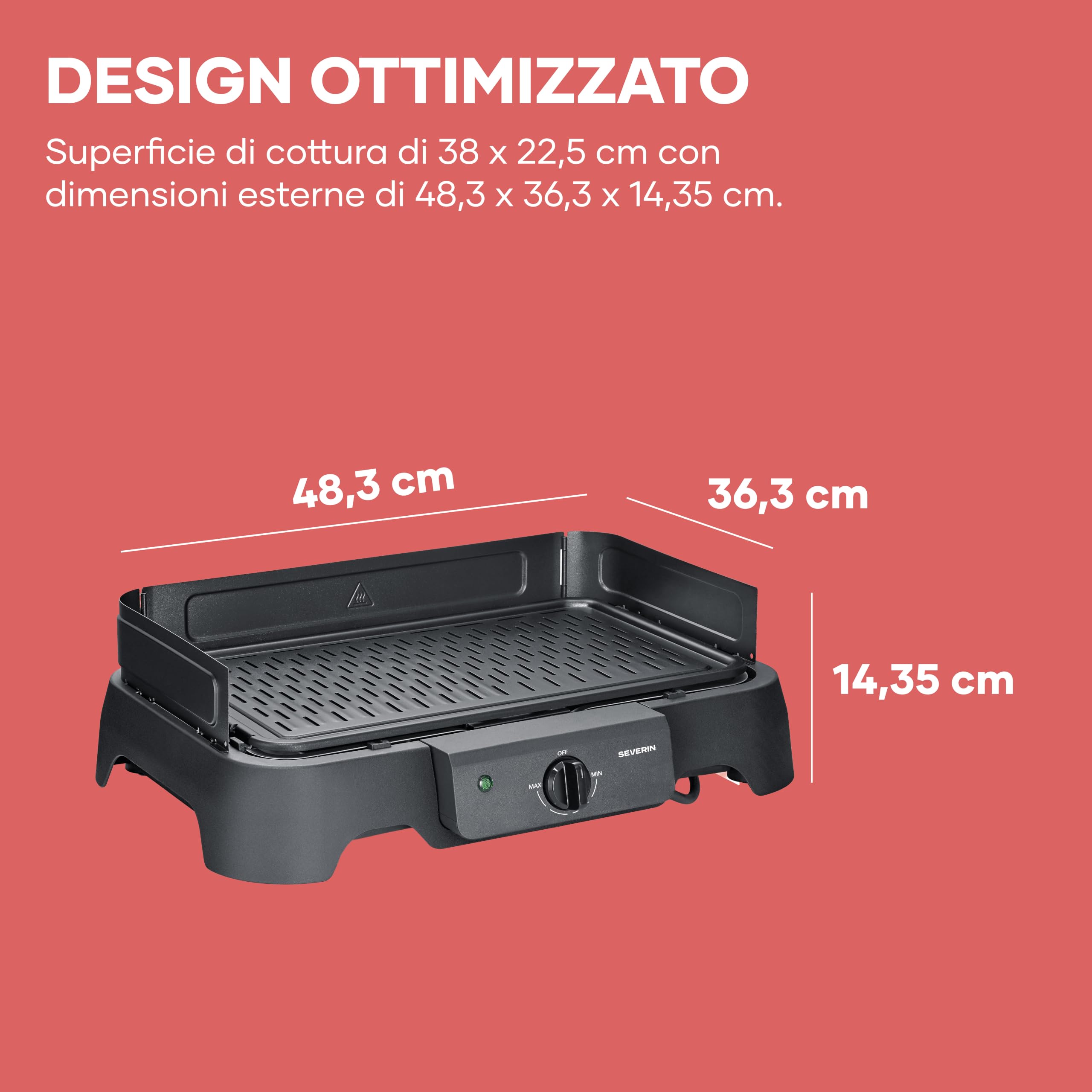 Severin 8595 Grill Elettrico da Tavolo 2000W